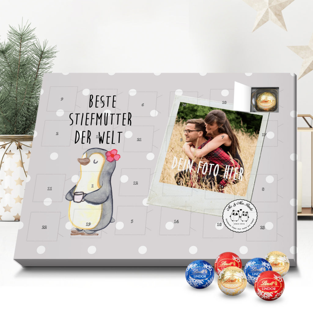 Personalisierter Kugel Markenschokolade Foto Adventskalender Pinguin Beste Stiefmutter der Welt Personalisierter Kugel Markenschokolade Adventskalender, für, Dankeschön, Geschenk, Schenken, Geburtstag, Geburtstagsgeschenk, Geschenkidee, Danke, Bedanken, Mitbringsel, Freude machen, Geschenktipp, Stiefmutter, Stief Mutter, Stiefmama, Mami, Mutter, Muttertag, Mutti, Mama, Tochter, Sohn, Beste