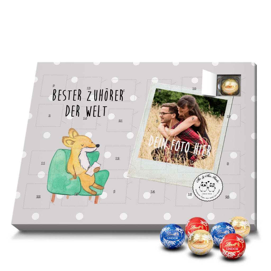 Personalisierter Kugel Markenschokolade Foto Adventskalender Fuchs Bester Zuhörer der Welt Personalisierter Kugel Markenschokolade Adventskalender, für, Dankeschön, Geschenk, Schenken, Geburtstag, Geburtstagsgeschenk, Geschenkidee, Danke, Bedanken, Mitbringsel, Freude machen, Geschenktipp, Zuhörer, Freund, Freundin, offenes Ohr, Hilfsbereit, Hilfe