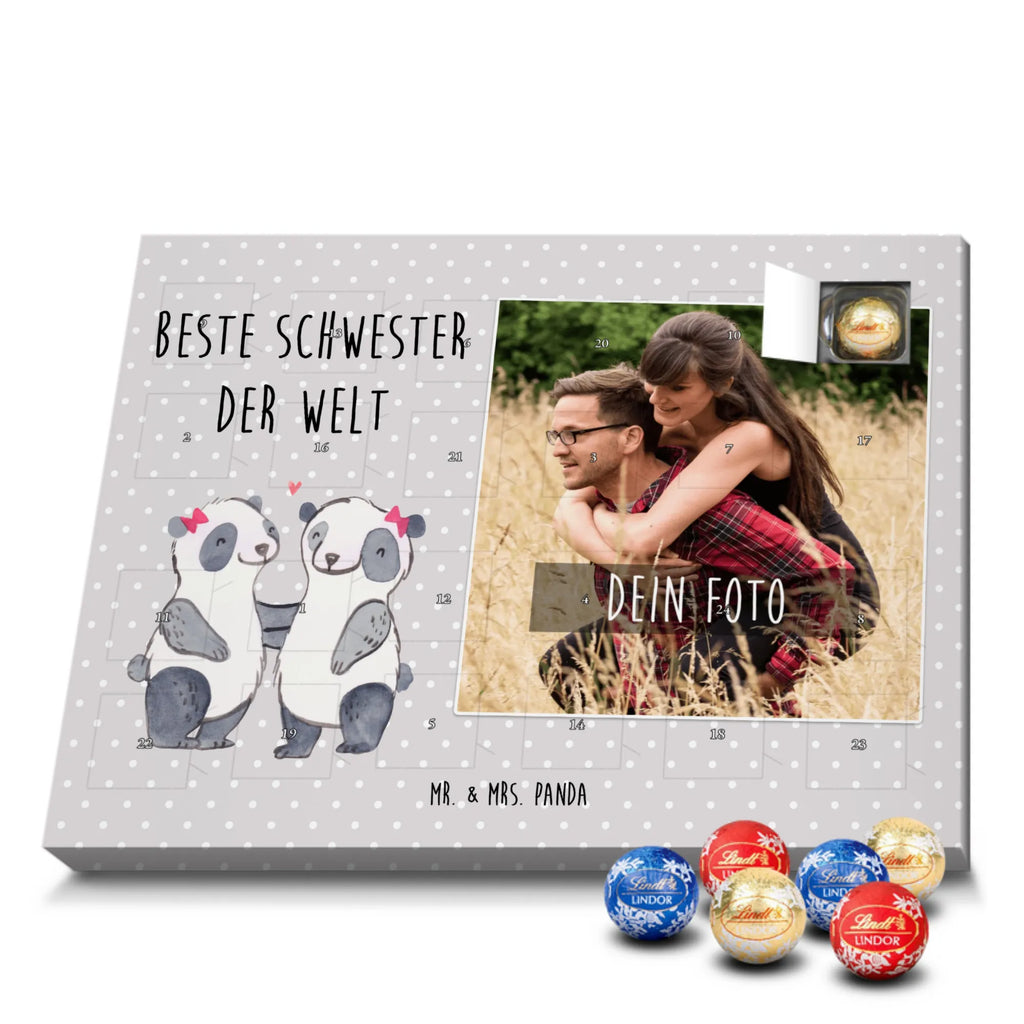 Personalisierter Kugel Markenschokolade Foto Adventskalender Panda Beste Schwester der Welt Personalisierter Kugel Markenschokolade Foto Adventskalender, für, Dankeschön, Geschenk, Schenken, Geburtstag, Geburtstagsgeschenk, Geschenkidee, Danke, Bedanken, Mitbringsel, Freude machen, Geschenktipp, Schwestern, Schwester, Geschwister, Schwesterherz, Sister, Familie, Kleinigkeit, Beste, Tochter, Liebe, Kinder