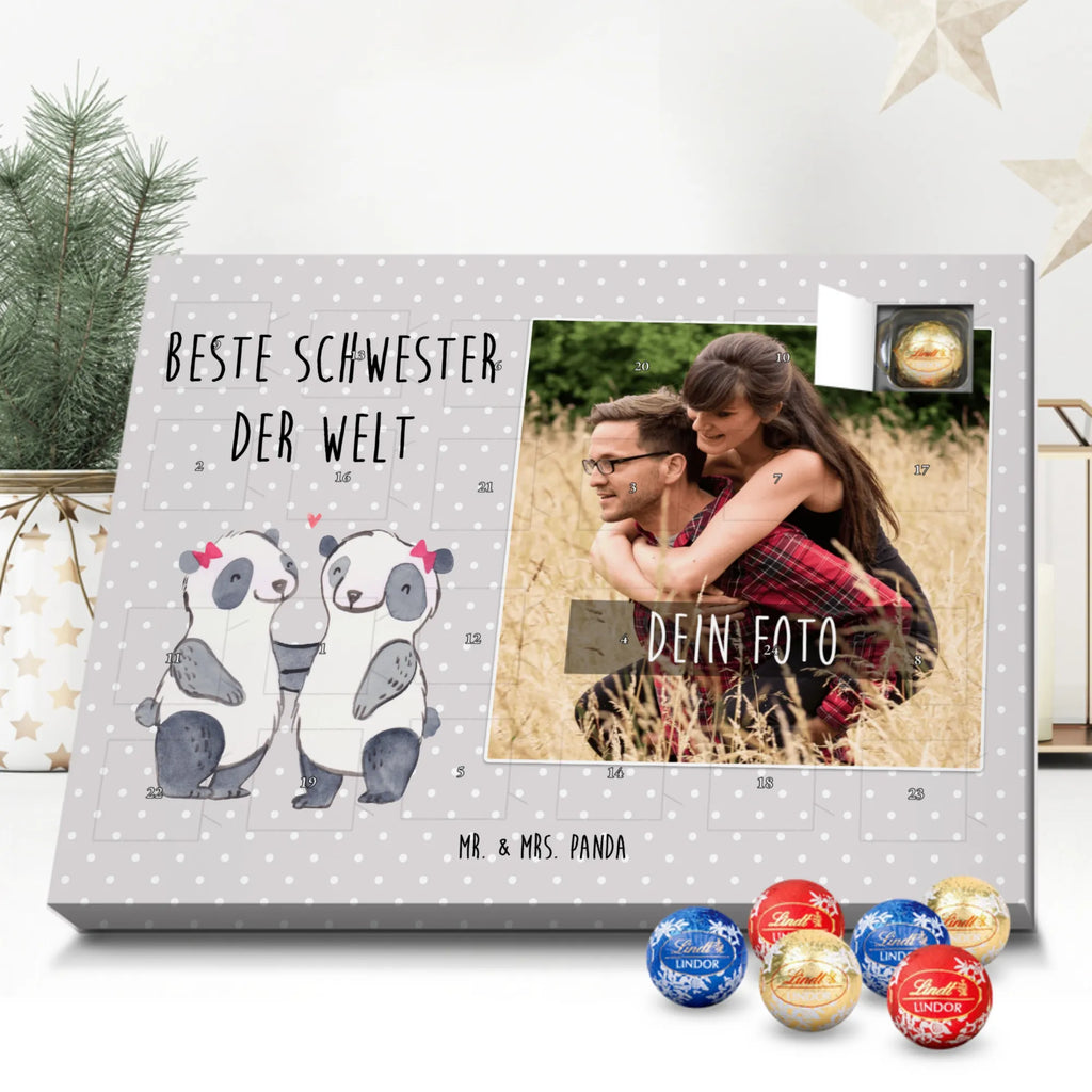 Personalisierter Kugel Markenschokolade Foto Adventskalender Panda Beste Schwester der Welt Personalisierter Kugel Markenschokolade Foto Adventskalender, für, Dankeschön, Geschenk, Schenken, Geburtstag, Geburtstagsgeschenk, Geschenkidee, Danke, Bedanken, Mitbringsel, Freude machen, Geschenktipp, Schwestern, Schwester, Geschwister, Schwesterherz, Sister, Familie, Kleinigkeit, Beste, Tochter, Liebe, Kinder