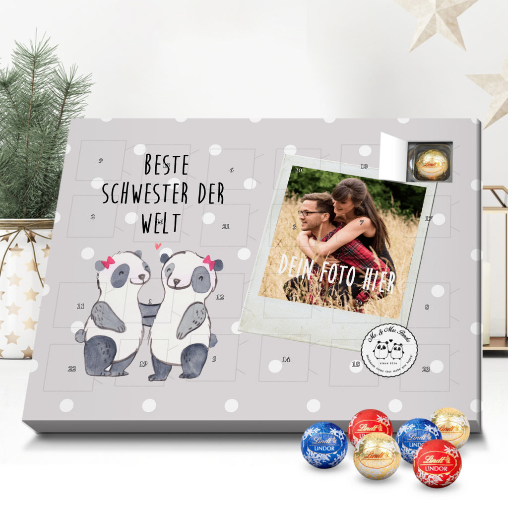 Personalisierter Kugel Markenschokolade Foto Adventskalender Panda Beste Schwester der Welt Personalisierter Kugel Markenschokolade Adventskalender, für, Dankeschön, Geschenk, Schenken, Geburtstag, Geburtstagsgeschenk, Geschenkidee, Danke, Bedanken, Mitbringsel, Freude machen, Geschenktipp, Schwestern, Schwester, Geschwister, Schwesterherz, Sister, Familie, Kleinigkeit, Beste, Tochter, Liebe, Kinder