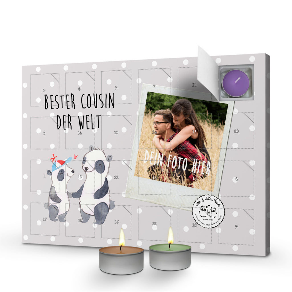 Personalisierter Duftkerzen Foto Adventskalender Panda Bester Cousin der Welt Personalisierter Duftkerzen Adventskalender, für, Dankeschön, Geschenk, Schenken, Geburtstag, Geburtstagsgeschenk, Geschenkidee, Danke, Bedanken, Mitbringsel, Freude machen, Geschenktipp, Cousin, Kousin, Vetter, Sohn von Onkel, Sohn von Tante, Familie, Verwandtschaft, Cousine