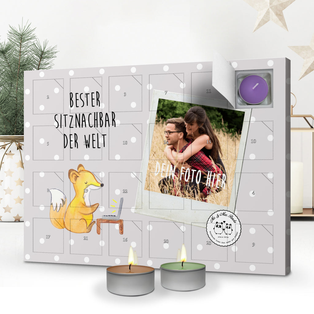 Personalisierter Duftkerzen Foto Adventskalender Fuchs Bester Sitznachbar der Welt Personalisierter Duftkerzen Adventskalender, für, Dankeschön, Geschenk, Schenken, Geburtstag, Geburtstagsgeschenk, Geschenkidee, Danke, Bedanken, Mitbringsel, Freude machen, Geschenktipp, Sitznachbar, Stuhlnachbar, Nachbar, Uni, Universität, Seminar, Kommilitone, Tischnachbar, Schule, Mitschüler, Mitstudent, Hochschule