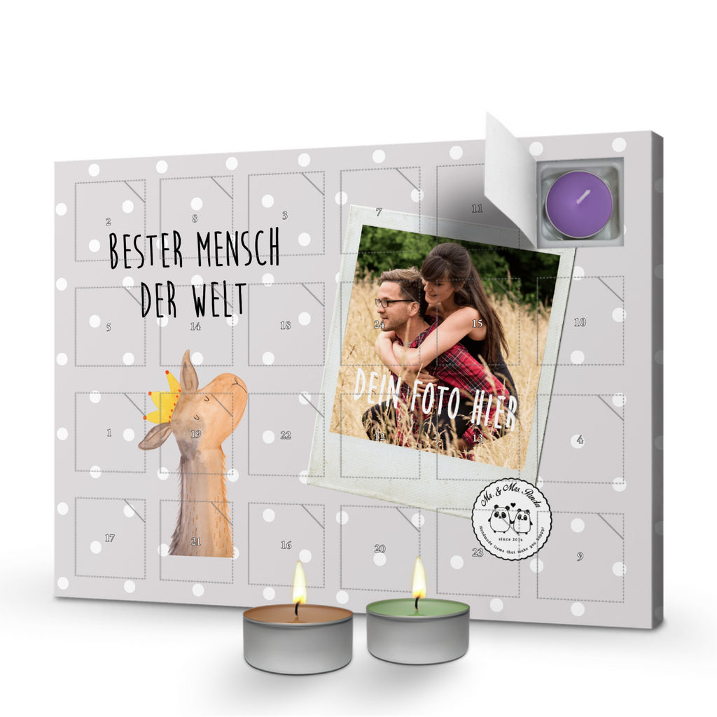 Personalisierter Duftkerzen Foto Adventskalender Lama Bester Mensch der Welt Personalisierter Duftkerzen Adventskalender, für, Dankeschön, Geschenk, Schenken, Geburtstag, Geburtstagsgeschenk, Geschenkidee, Danke, Bedanken, Mitbringsel, Freude machen, Geschenktipp, Lieblingsmensch, Liebling, Lieblings Mensch, tollster Mensch, Vorbild, Partner, Ehemann, Ehefrau, Liebe, Valentinstag