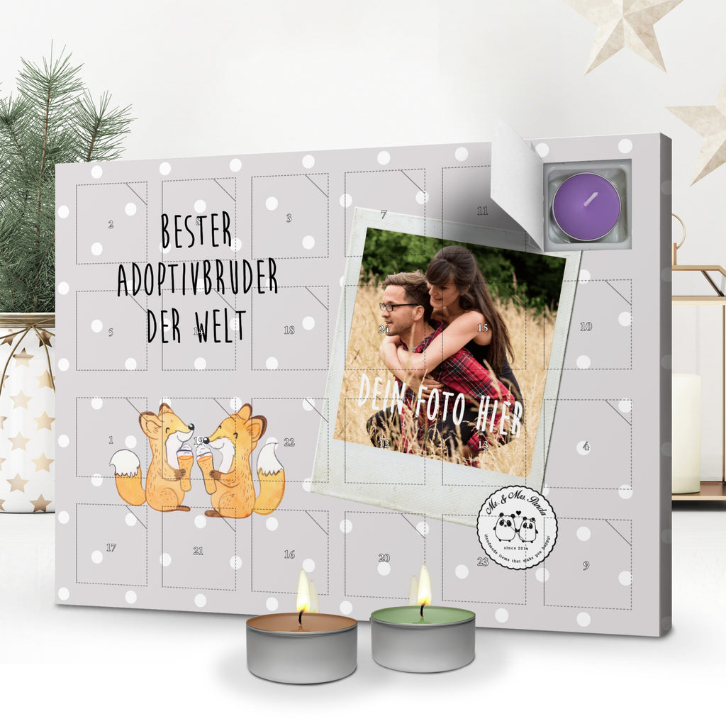 Personalisierter Duftkerzen Foto Adventskalender Fuchs Bester Adoptivbruder der Welt Personalisierter Duftkerzen Adventskalender, für, Dankeschön, Geschenk, Schenken, Geburtstag, Geburtstagsgeschenk, Geschenkidee, Danke, Bedanken, Mitbringsel, Freude machen, Geschenktipp, Adoptivbruder, adoptiert, Bruder, Brudi, Geschwister, Bruderherz, Schwester, Familie, Kleinigkeit, Brother, Bester, Sohn