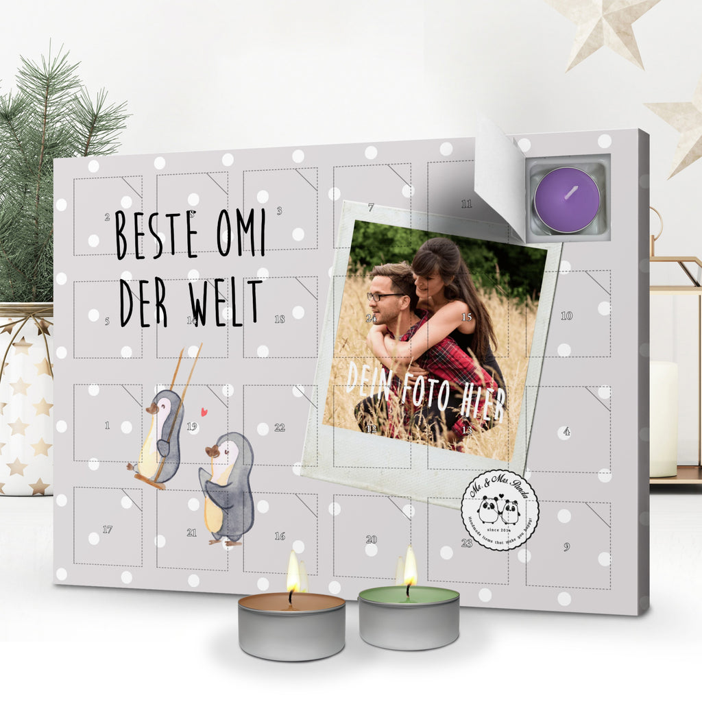 Personalisierter Duftkerzen Foto Adventskalender Pinguin Beste Omi der Welt Personalisierter Duftkerzen Adventskalender, für, Dankeschön, Geschenk, Schenken, Geburtstag, Geburtstagsgeschenk, Geschenkidee, Danke, Bedanken, Mitbringsel, Freude machen, Geschenktipp, Großmutter, Oma, Omi, Großpapa, Großmama, Enkel, Enkelin, Enkelkind, Kleinigkeit, Ommi, Omma, Bester