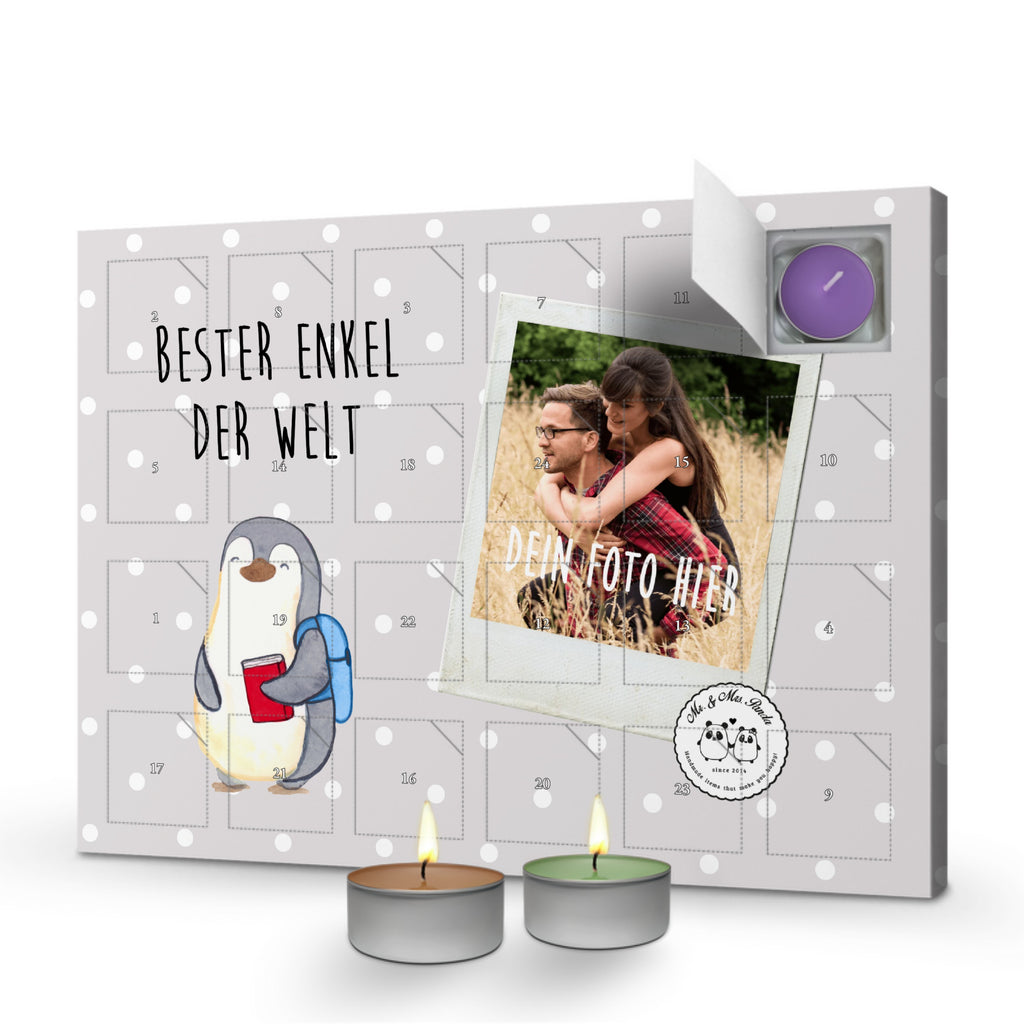 Personalisierter Duftkerzen Foto Adventskalender Pinguin Bester Enkel der Welt Personalisierter Duftkerzen Adventskalender, für, Dankeschön, Geschenk, Schenken, Geburtstag, Geburtstagsgeschenk, Geschenkidee, Danke, Bedanken, Mitbringsel, Freude machen, Geschenktipp, Enkel, Enkelkind, Enkelsohn, Oma, Opa, Kind von Tochter, Kind von Sohn, Taufe, Großsohn