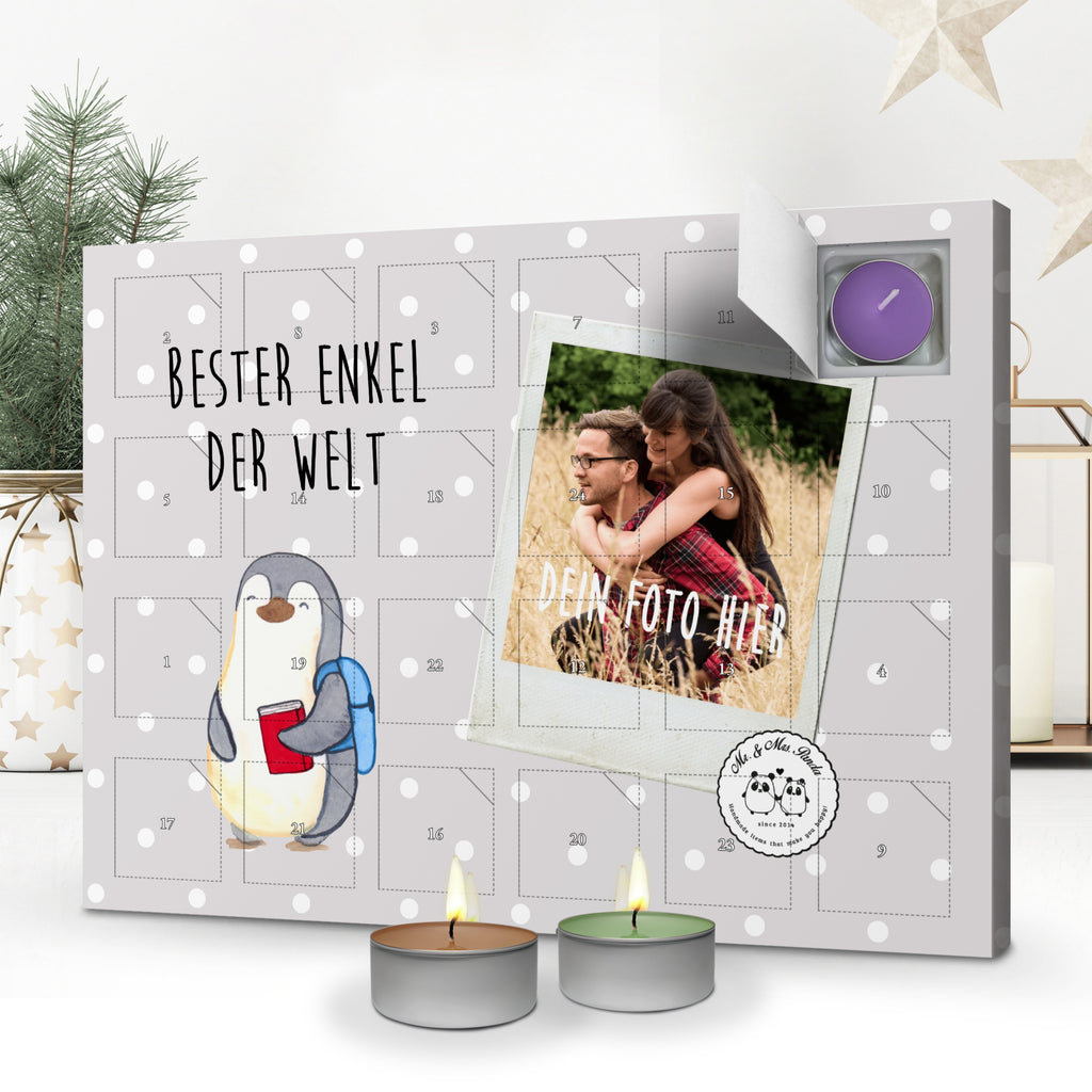 Personalisierter Duftkerzen Foto Adventskalender Pinguin Bester Enkel der Welt Personalisierter Duftkerzen Adventskalender, für, Dankeschön, Geschenk, Schenken, Geburtstag, Geburtstagsgeschenk, Geschenkidee, Danke, Bedanken, Mitbringsel, Freude machen, Geschenktipp, Enkel, Enkelkind, Enkelsohn, Oma, Opa, Kind von Tochter, Kind von Sohn, Taufe, Großsohn