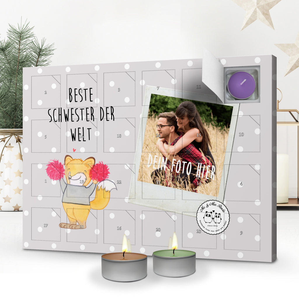 Personalisierter Duftkerzen Foto Adventskalender Fuchs Beste Schwester der Welt Personalisierter Duftkerzen Adventskalender, für, Dankeschön, Geschenk, Schenken, Geburtstag, Geburtstagsgeschenk, Geschenkidee, Danke, Bedanken, Mitbringsel, Freude machen, Geschenktipp, Schwester, Geschwister, Schwesterherz, Sister, Familie, Kleinigkeit, Beste, Tochter