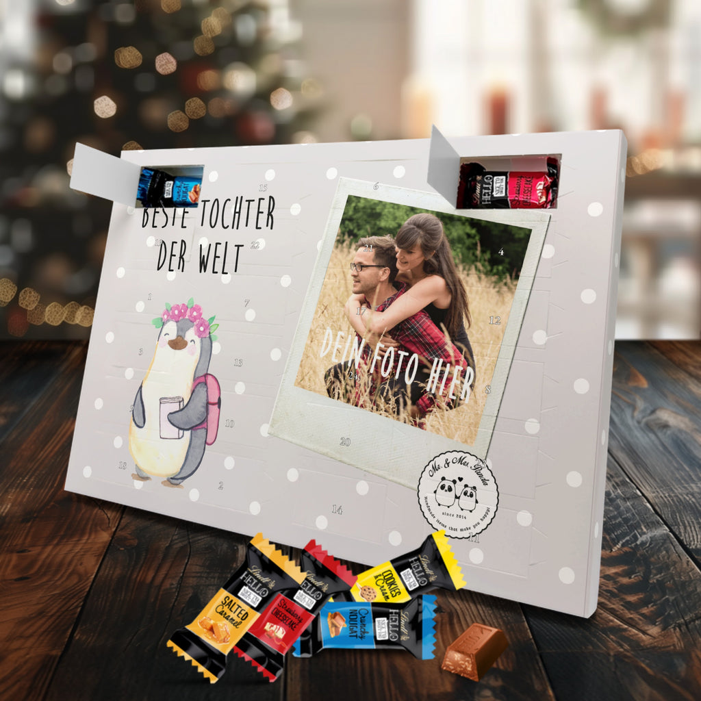 Personalisierter Markenschokolade Foto Adventskalender Pinguin Beste Tochter der Welt Personalisierter Adventskalender, für, Dankeschön, Geschenk, Schenken, Geburtstag, Geburtstagsgeschenk, Geschenkidee, Danke, Bedanken, Mitbringsel, Freude machen, Geschenktipp, Tochter, Töchter, Töchterchen, Geburt, Kleine, Mutter, Vater, Kind, Kinder, Familie, Belohnung