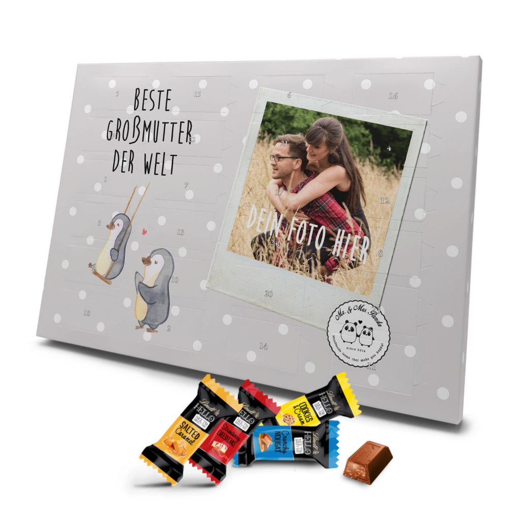 Personalisierter Markenschokolade Foto Adventskalender Pinguin Beste Großmutter der Welt Personalisierter Adventskalender, für, Dankeschön, Geschenk, Schenken, Geburtstag, Geburtstagsgeschenk, Geschenkidee, Danke, Bedanken, Mitbringsel, Freude machen, Geschenktipp, Großmutter, Omi, Oma, Oma geworden, Grosseltern