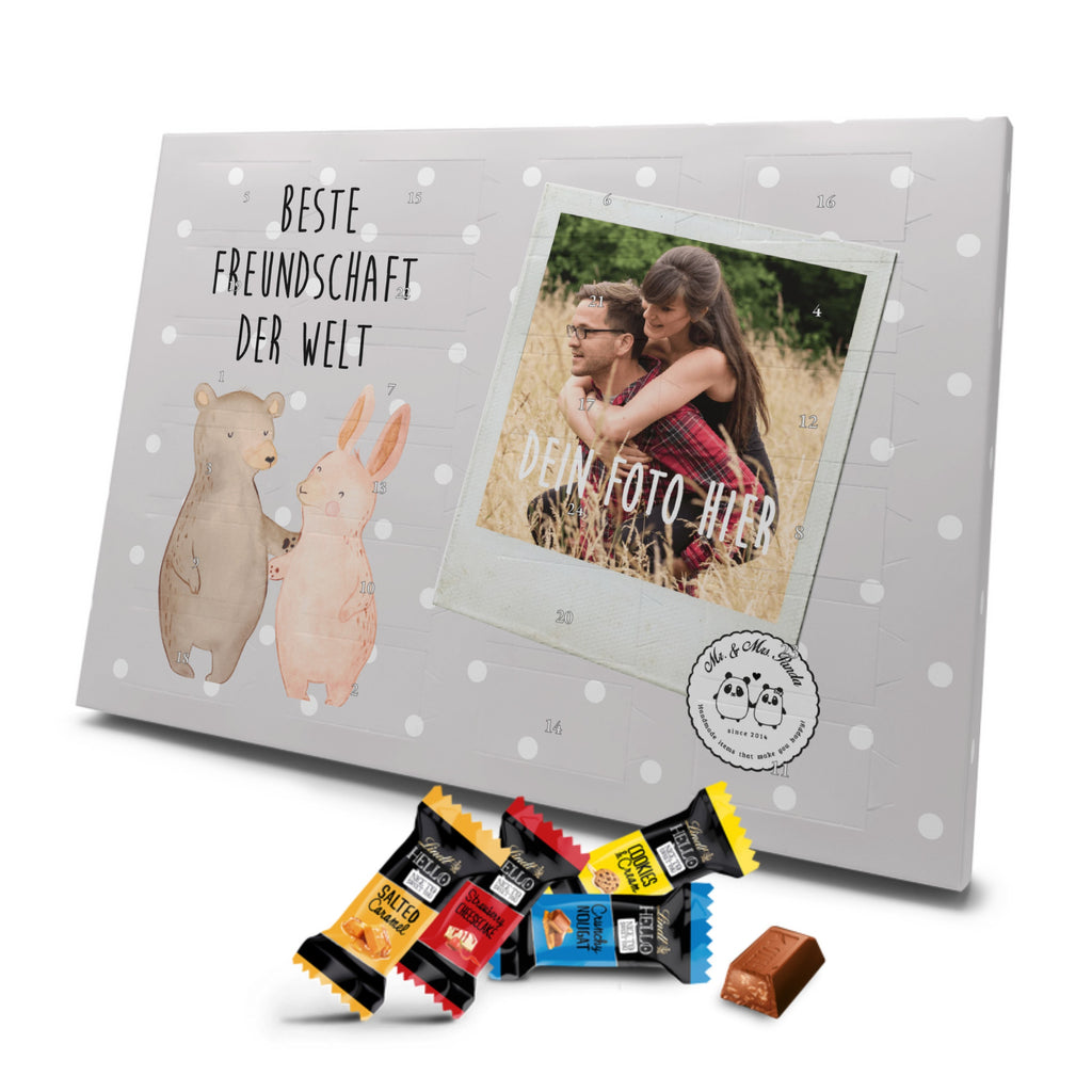 Personalisierter Markenschokolade Foto Adventskalender Hase Beste Freundschaft der Welt Personalisierter Adventskalender, für, Dankeschön, Geschenk, Schenken, Geburtstag, Geburtstagsgeschenk, Geschenkidee, Danke, Bedanken, Mitbringsel, Freude machen, Geschenktipp, Freundschaft, Freunde, Freunde fürs Leben, best friends, Freundin, Freund, Clique, Kumpel, bae, bff