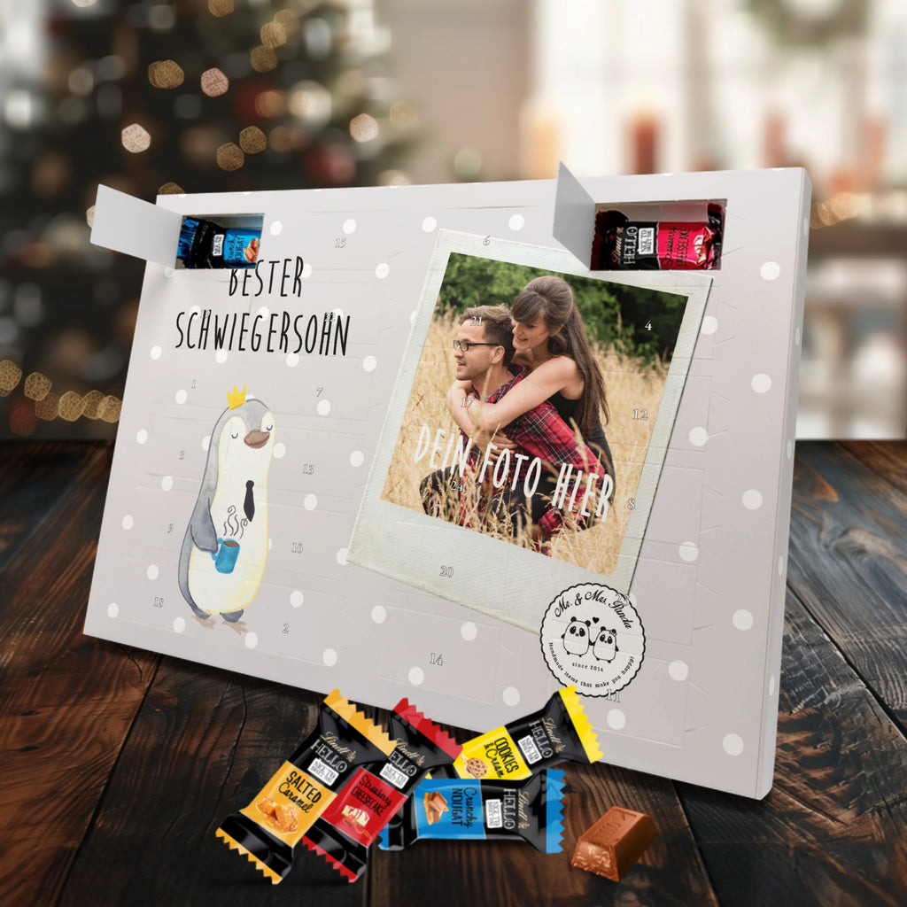 Personalisierter Markenschokolade Foto Adventskalender Pinguin Bester Schwiegersohn Personalisierter Adventskalender, für, Dankeschön, Geschenk, Schenken, Geburtstag, Geburtstagsgeschenk, Geschenkidee, Danke, Bedanken, Mitbringsel, Freude machen, Geschenktipp, Schwiegersohn, Tochter, Ehefrau des Sohns, Frau, angeheiratet, Hochzeit, Heirat