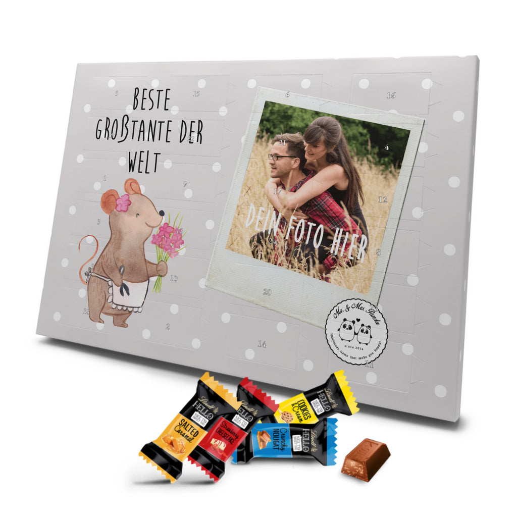 Personalisierter Markenschokolade Foto Adventskalender Maus Beste Großtante der Welt Personalisierter Adventskalender, für, Dankeschön, Geschenk, Schenken, Geburtstag, Geburtstagsgeschenk, Geschenkidee, Danke, Bedanken, Mitbringsel, Freude machen, Geschenktipp, Großtante, Grosstante, Tante, Lieblingstante, Familie, Schwester, Tanten, Kleinigkeit, Beste, Nichte, Neffe, Groß