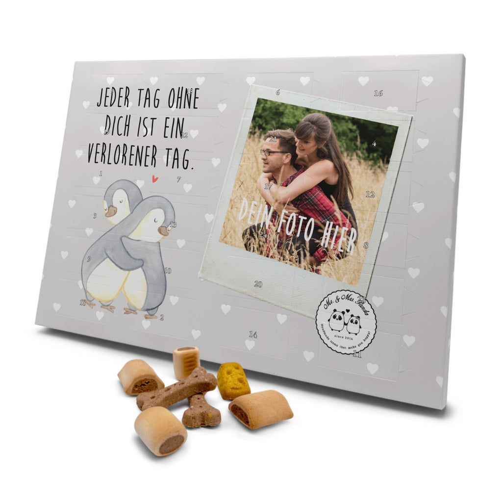 Personalisierter Hunde Foto Adventskalender Pinguine Kuscheln