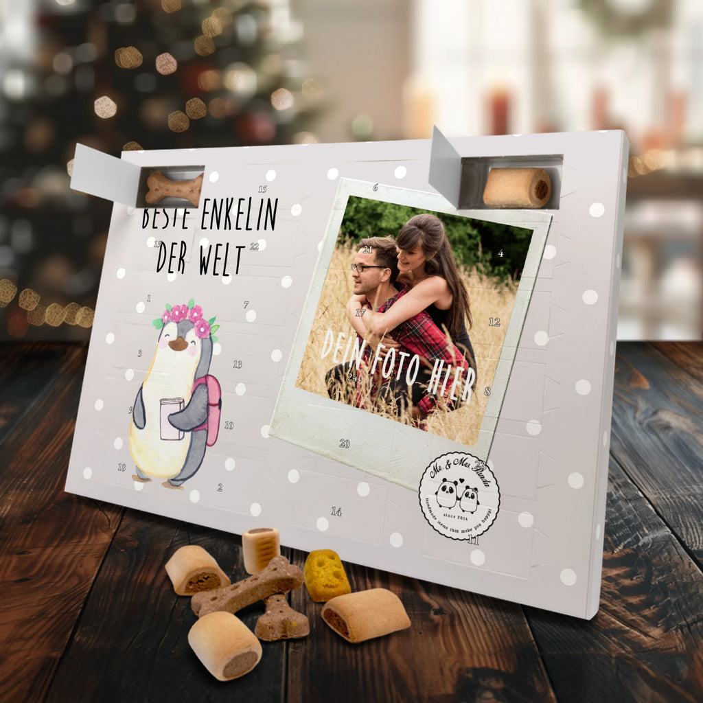 Personalisierter Hunde Foto Adventskalender Pinguin Beste Enkelin der Welt Hunde Adventskalender, für, Dankeschön, Geschenk, Schenken, Geburtstag, Geburtstagsgeschenk, Geschenkidee, Danke, Bedanken, Mitbringsel, Freude machen, Geschenktipp, Enkelin, Enkelkind, Enkeltochter, Oma, Opa, Kind von Tochter, Kind von Sohn, Großtochter, Taufe