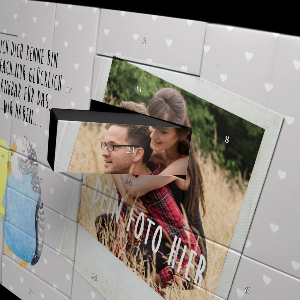 Personalisierter Befüllbarer Foto Adventskalender Wellensittich Liebe Befüllbarer Adventskalender, Adventskalender zum selbst befüllen, Liebe, Partner, Freund, Freundin, Ehemann, Ehefrau, Heiraten, Verlobung, Heiratsantrag, Liebesgeschenk, Jahrestag, Hocheitstag, Vögel, Wellensittich, Nähe, Kuscheln, Vertrauen