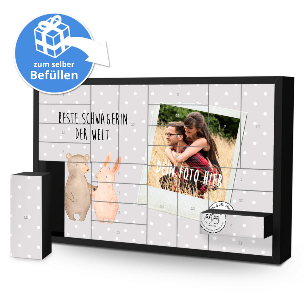 Personalisierter Befüllbarer Foto Adventskalender Hase Beste Schwägerin der Welt Befüllbarer Adventskalender, Adventskalender zum selbst befüllen, für, Dankeschön, Geschenk, Schenken, Geburtstag, Geburtstagsgeschenk, Geschenkidee, Danke, Bedanken, Mitbringsel, Freude machen, Geschenktipp, Schwägerin, Schwähgerin, Schwippschwägerin, Familie, Verwandtschaft, angeheiratet, Frau, Ehemann, Schwester, Ehefrau, Bruder, Partner