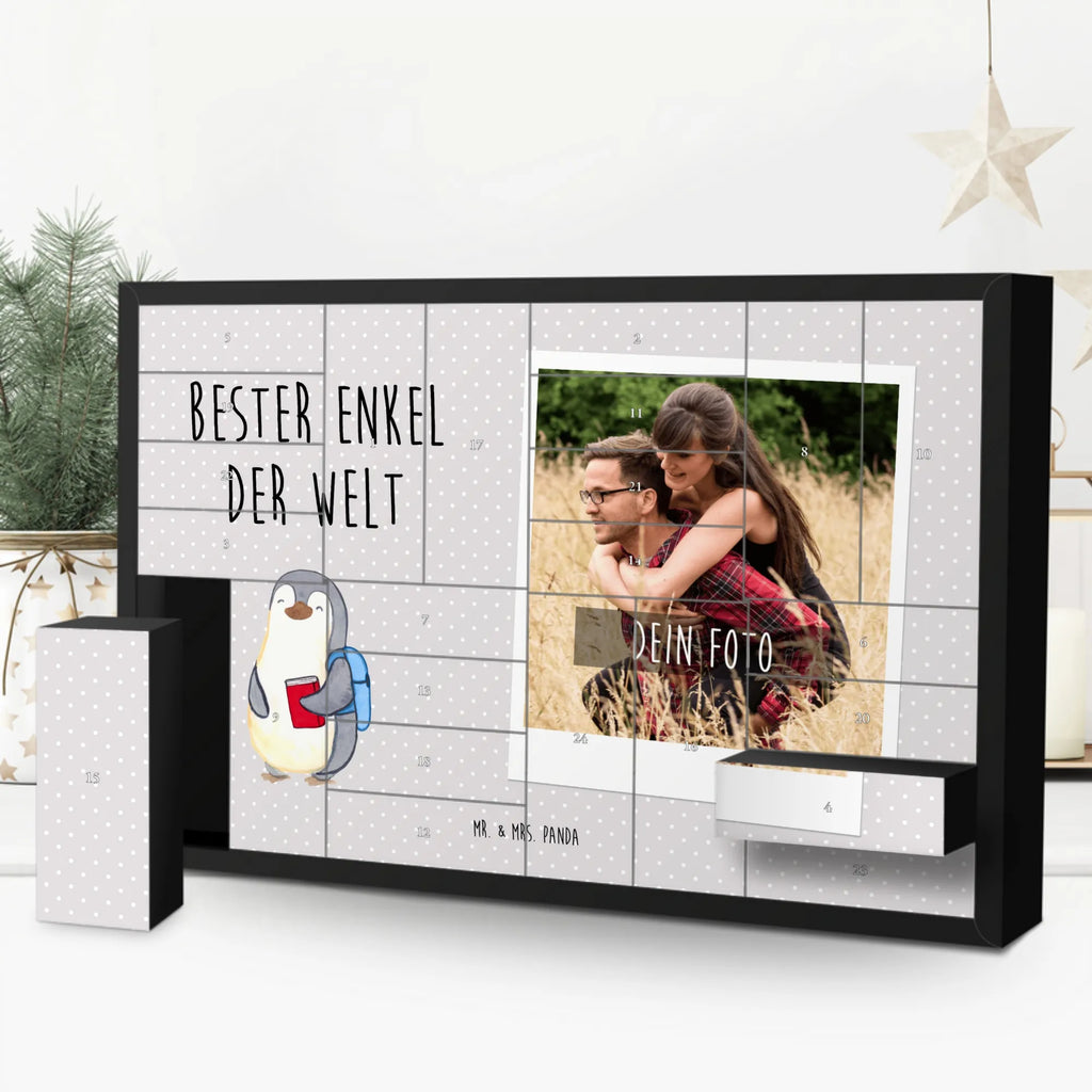 Personalisierter Befüllbarer Foto Adventskalender Pinguin Bester Enkel der Welt Personalisierter Befüllbarer Foto Adventskalender, für, Dankeschön, Geschenk, Schenken, Geburtstag, Geburtstagsgeschenk, Geschenkidee, Danke, Bedanken, Mitbringsel, Freude machen, Geschenktipp, Enkel, Enkelkind, Enkelsohn, Oma, Opa, Kind von Tochter, Kind von Sohn, Taufe, Großsohn