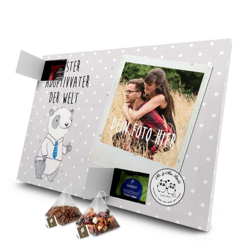 Personalisierter Tee Foto Adventskalender Panda Bester Adoptivvater der Welt Personalisierter Tee Adventskalender, für, Dankeschön, Geschenk, Schenken, Geburtstag, Geburtstagsgeschenk, Geschenkidee, Danke, Bedanken, Mitbringsel, Freude machen, Geschenktipp, Adoptiv vater, Adoption, adoptiert, Adoptivvater