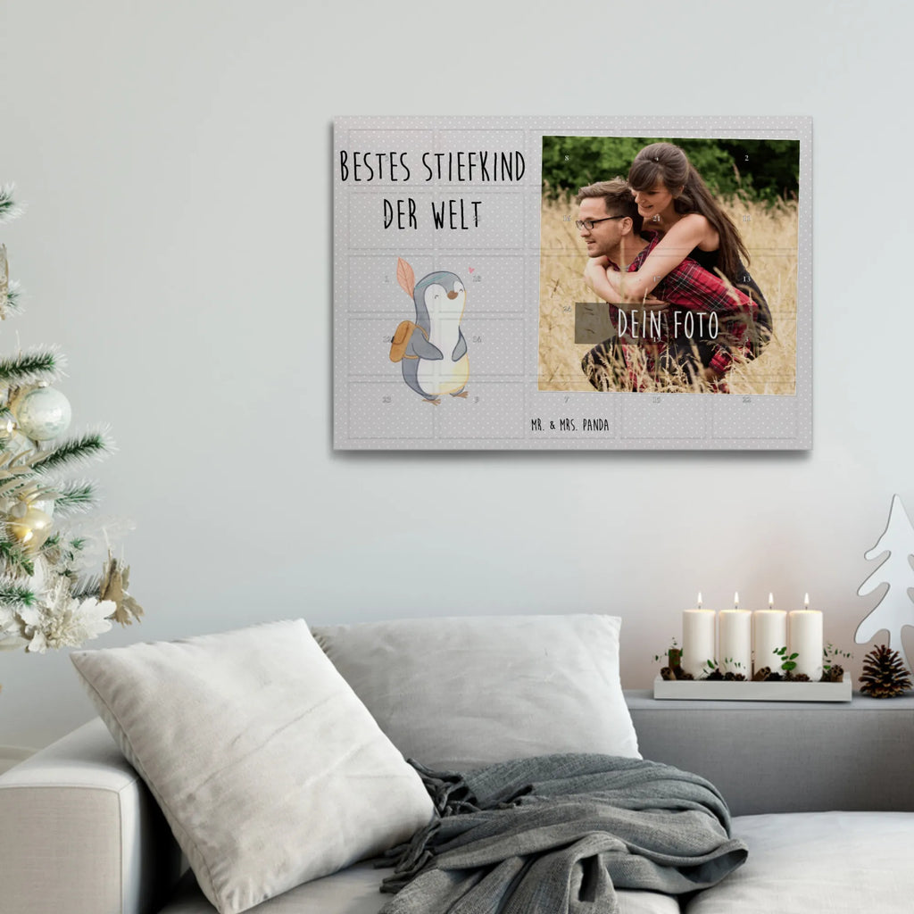 Personalisierter Tee Foto Adventskalender Pinguin Bestes Stiefkind der Welt Personalisierter Tee Foto Adventskalender, für, Dankeschön, Geschenk, Schenken, Geburtstag, Geburtstagsgeschenk, Geschenkidee, Danke, Bedanken, Mitbringsel, Freude machen, Geschenktipp, Stiefkind, angeheiratet, Kinder, Kind, Kid, Kids, Kiddy, Bestes, Tochter, Sohn, Nachwuchs, Geburt, Liebling, Taufe