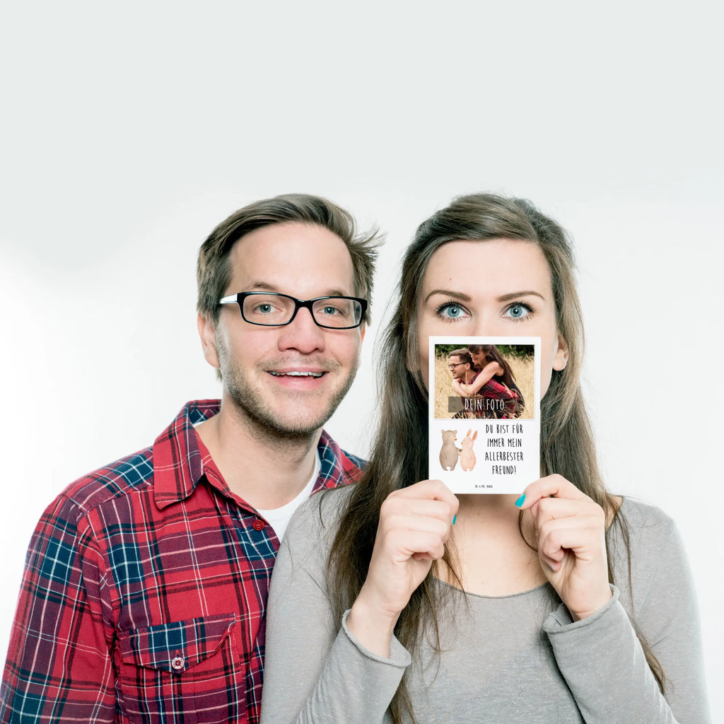 Personalisierte Foto Postkarte Bär und Hase Umarmen Personalisierte Foto Postkarte, Liebe, Partner, Freund, Freundin, Ehemann, Ehefrau, Heiraten, Verlobung, Heiratsantrag, Liebesgeschenk, Jahrestag, Hocheitstag, Freunde, bester Freund, Hase, Bär, Bärchen, best friends