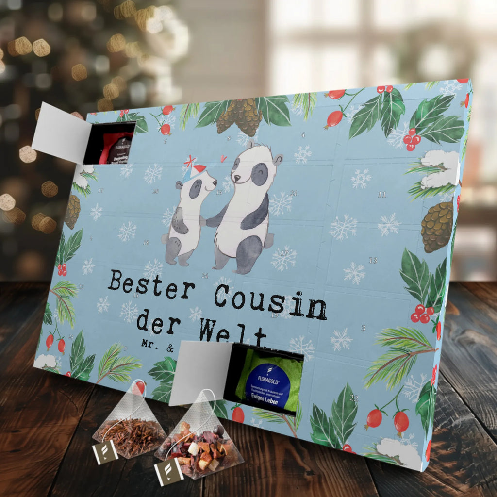 Tee Adventskalender Panda Bester Cousin der Welt Adventskalender, Kerzen Adventskalender, Duftkerzen Adventskalender, für, Dankeschön, Geschenk, Schenken, Geburtstag, Geburtstagsgeschenk, Geschenkidee, Danke, Bedanken, Mitbringsel, Freude machen, Geschenktipp, Cousin, Kousin, Vetter, Sohn von Onkel, Sohn von Tante, Familie, Verwandtschaft, Cousine