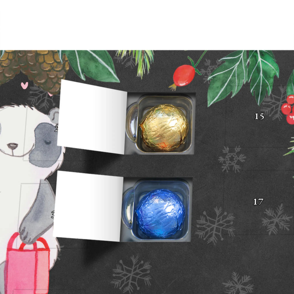 Personalisierter Schoko Adventskalender Panda Beste Shoppingbegleitung der Welt Personalisierter Adventskalender, Adventskalender mit Namen, für, Dankeschön, Geschenk, Schenken, Geburtstag, Geburtstagsgeschenk, Geschenkidee, Danke, Bedanken, Mitbringsel, Freude machen, Geschenktipp, Shoppingbegleitung, Shoppingpartner, Begleitung, Shoppen, Partner, Freundin, Freund, bff, Shopping, Einkaufen, Shopping-Queen, Queen, Bester