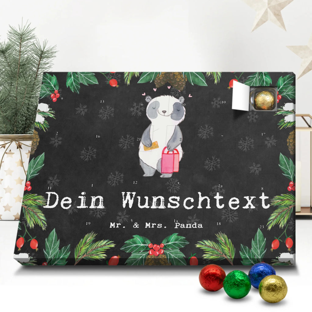 Personalisierter Schoko Adventskalender Panda Beste Shoppingbegleitung der Welt Personalisierter Adventskalender, Adventskalender mit Namen, für, Dankeschön, Geschenk, Schenken, Geburtstag, Geburtstagsgeschenk, Geschenkidee, Danke, Bedanken, Mitbringsel, Freude machen, Geschenktipp, Shoppingbegleitung, Shoppingpartner, Begleitung, Shoppen, Partner, Freundin, Freund, bff, Shopping, Einkaufen, Shopping-Queen, Queen, Bester