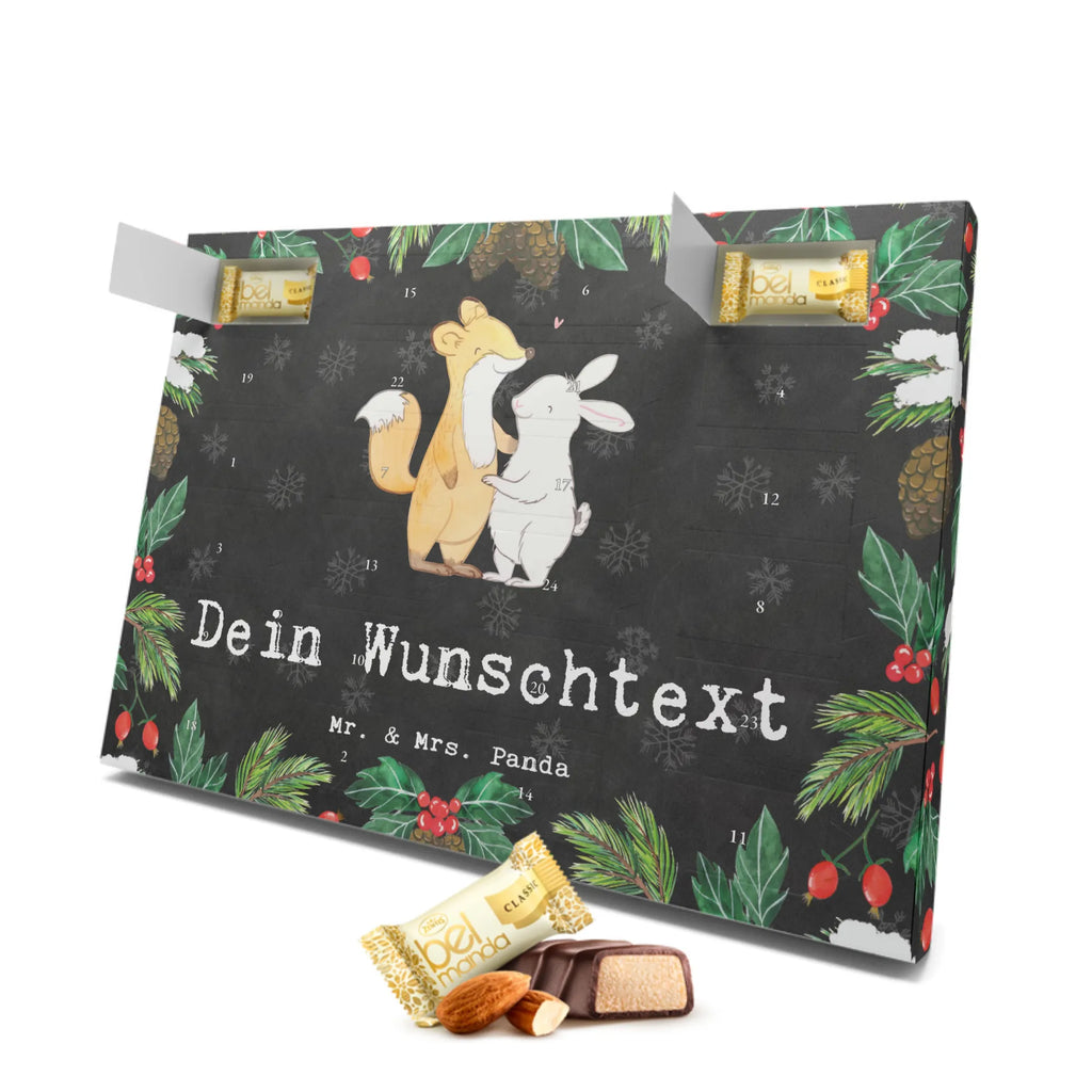 Personalisierter Marzipan Adventskalender Fuchs Hase Freunde treffen Personalisierter Marzipan Adventskalender, Geschenk, Sport, Sportart, Hobby, Schenken, Danke, Dankeschön, Auszeichnung, Gewinn, Sportler, Freunde treffen