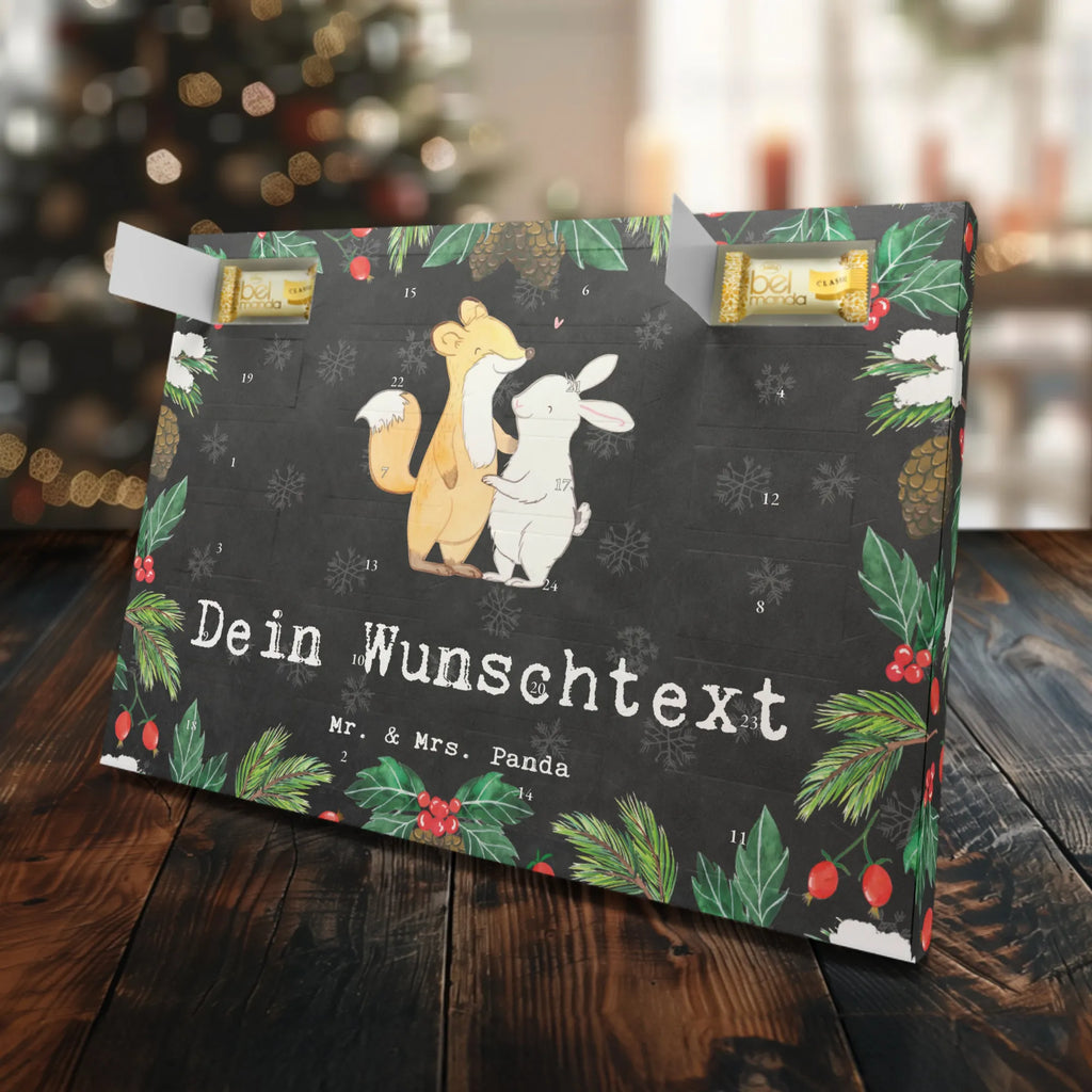 Personalisierter Marzipan Adventskalender Fuchs Hase Freunde treffen Personalisierter Marzipan Adventskalender, Geschenk, Sport, Sportart, Hobby, Schenken, Danke, Dankeschön, Auszeichnung, Gewinn, Sportler, Freunde treffen