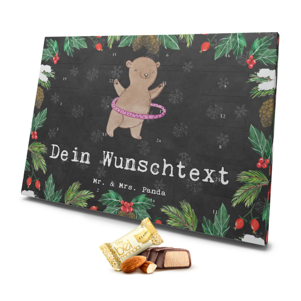 Personalisierter Marzipan Adventskalender Bär Hula Hoop Personalisierter Marzipan Adventskalender, Geschenk, Sport, Sportart, Hobby, Schenken, Danke, Dankeschön, Auszeichnung, Gewinn, Sportler, Hula Hoop, Fitness, Training