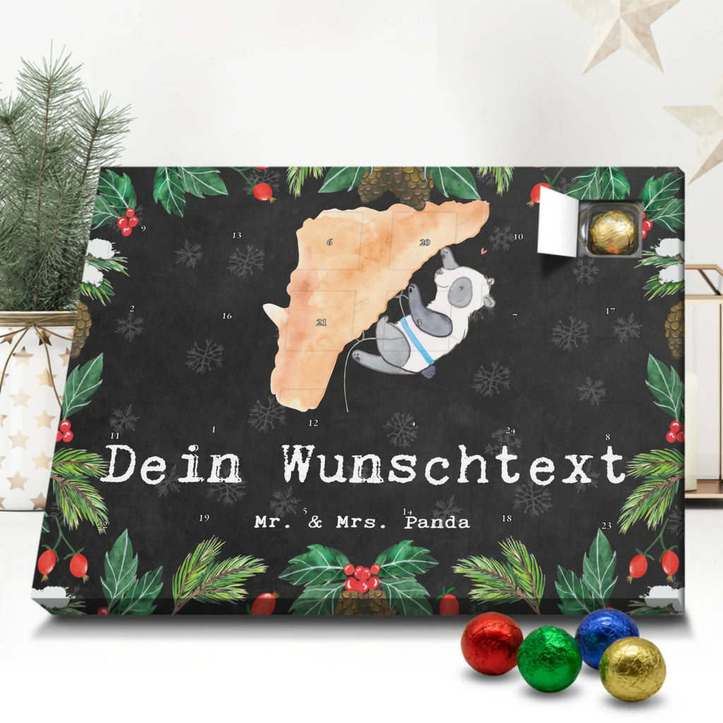 Personalisierter Schoko Adventskalender Panda Klettern Personalisierter Adventskalender, Adventskalender mit Namen, Geschenk, Sport, Sportart, Hobby, Schenken, Danke, Dankeschön, Auszeichnung, Gewinn, Sportler, Klettern, Bouldern, Kletterhalle, Klettersport