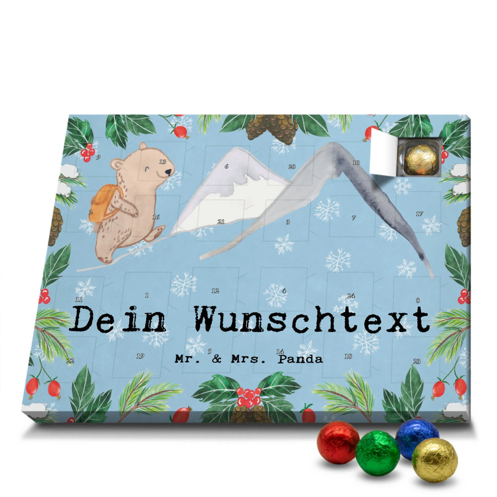 Personalisierter Schoko Adventskalender Bär Bergsteigen Personalisierter Adventskalender, Adventskalender mit Namen, Geschenk, Sport, Sportart, Hobby, Schenken, Danke, Dankeschön, Auszeichnung, Gewinn, Sportler, Bergsteigen, wandern, Bergsport, Trekking, Alpinismus, Alpinwandern