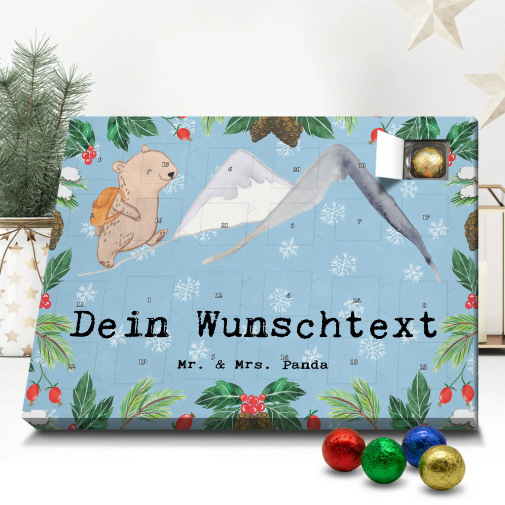 Personalisierter Schoko Adventskalender Bär Bergsteigen Personalisierter Adventskalender, Adventskalender mit Namen, Geschenk, Sport, Sportart, Hobby, Schenken, Danke, Dankeschön, Auszeichnung, Gewinn, Sportler, Bergsteigen, wandern, Bergsport, Trekking, Alpinismus, Alpinwandern