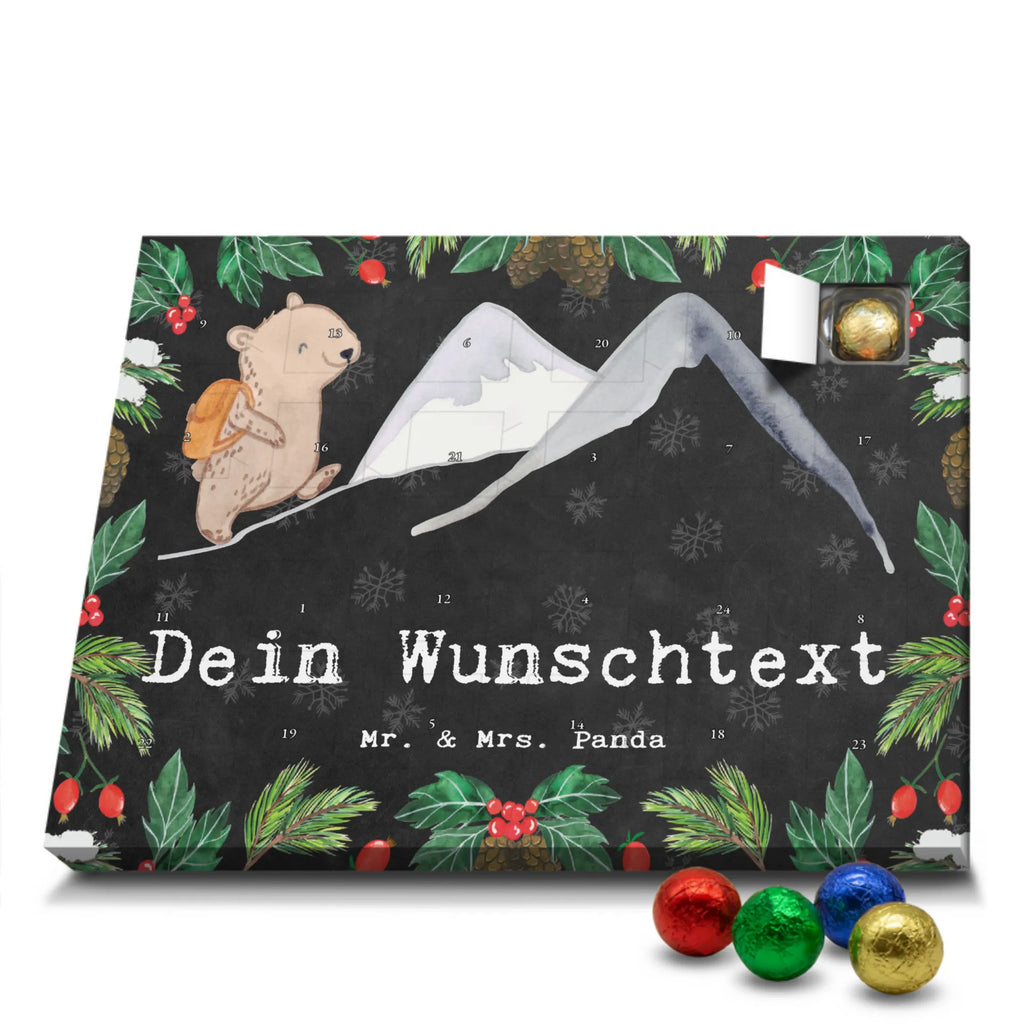 Personalisierter Schoko Adventskalender Bär Bergsteigen Personalisierter Adventskalender, Adventskalender mit Namen, Geschenk, Sport, Sportart, Hobby, Schenken, Danke, Dankeschön, Auszeichnung, Gewinn, Sportler, Bergsteigen, wandern, Bergsport, Trekking, Alpinismus, Alpinwandern