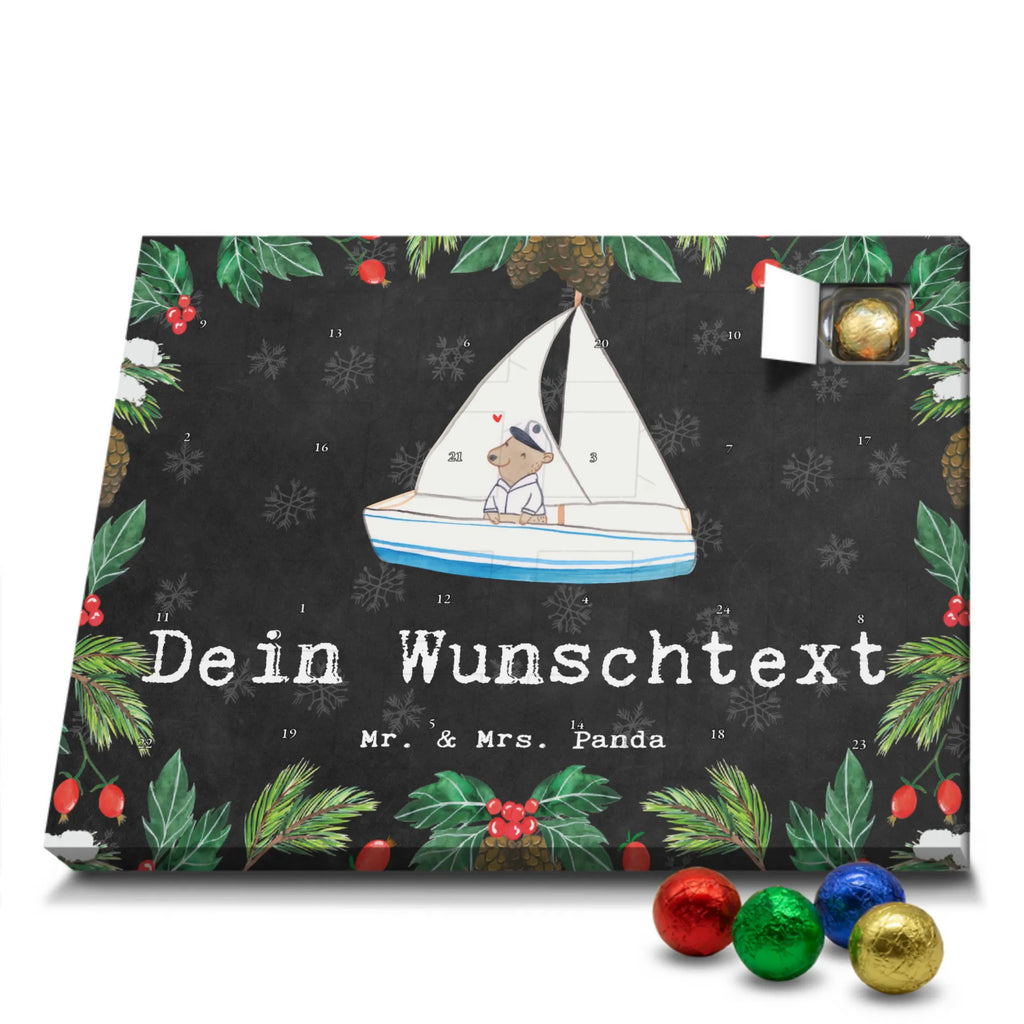 Personalisierter Schoko Adventskalender Bär Segeln Personalisierter Adventskalender, Adventskalender mit Namen, Geschenk, Sport, Sportart, Hobby, Schenken, Danke, Dankeschön, Auszeichnung, Gewinn, Sportler, segeln, Segeltörn, Segelboot, Segelschule, Yachtclub