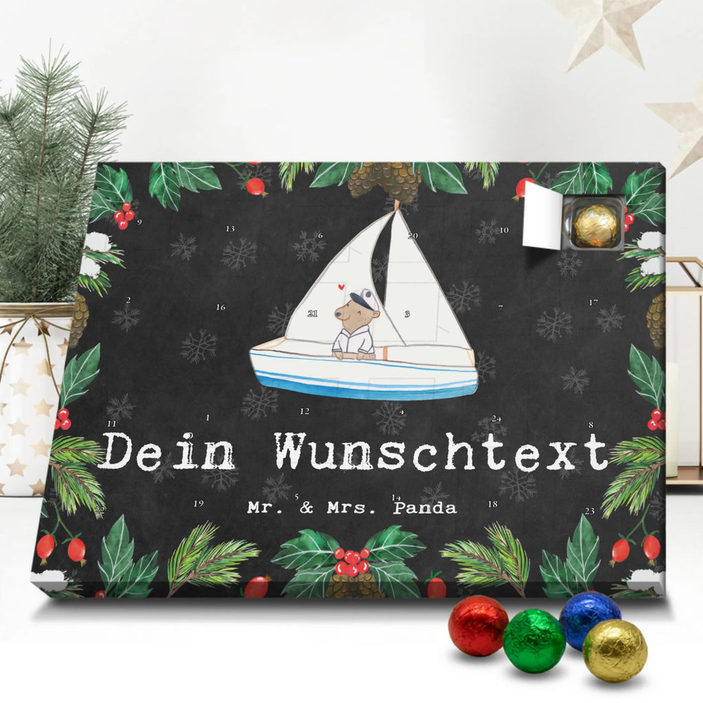 Personalisierter Schoko Adventskalender Bär Segeln Personalisierter Adventskalender, Adventskalender mit Namen, Geschenk, Sport, Sportart, Hobby, Schenken, Danke, Dankeschön, Auszeichnung, Gewinn, Sportler, segeln, Segeltörn, Segelboot, Segelschule, Yachtclub