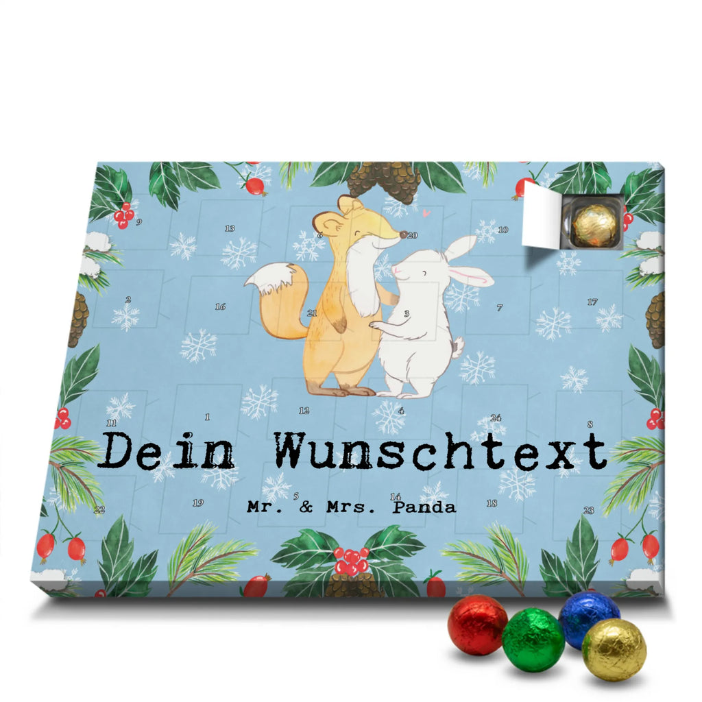 Personalisierter Schoko Adventskalender Fuchs Hase Freunde treffen Personalisierter Adventskalender, Adventskalender mit Namen, Geschenk, Sport, Sportart, Hobby, Schenken, Danke, Dankeschön, Auszeichnung, Gewinn, Sportler, Freunde treffen