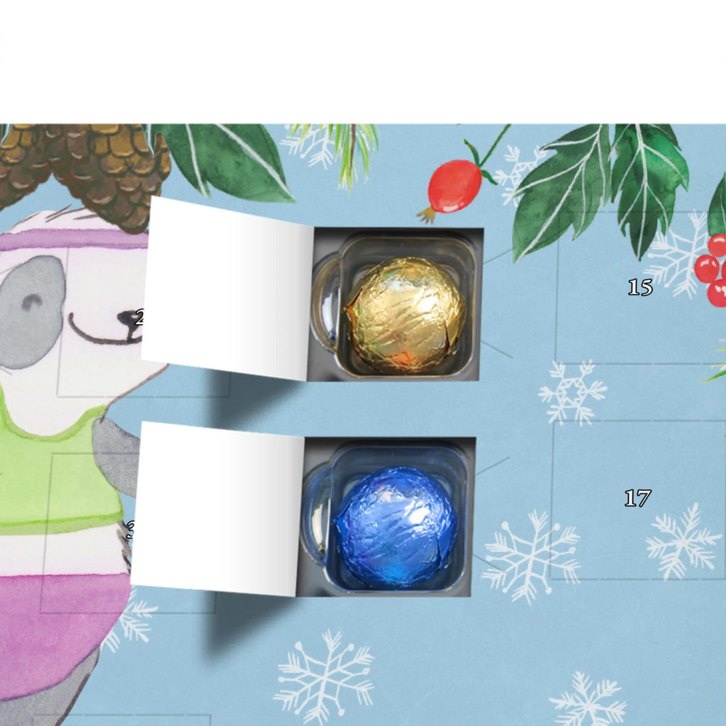 Personalisierter Schoko Adventskalender Panda Aerobic Personalisierter Adventskalender, Adventskalender mit Namen, Geschenk, Sport, Sportart, Hobby, Schenken, Danke, Dankeschön, Auszeichnung, Gewinn, Sportler, Aerobic, Aerobic Fitness, Fitnessstudio