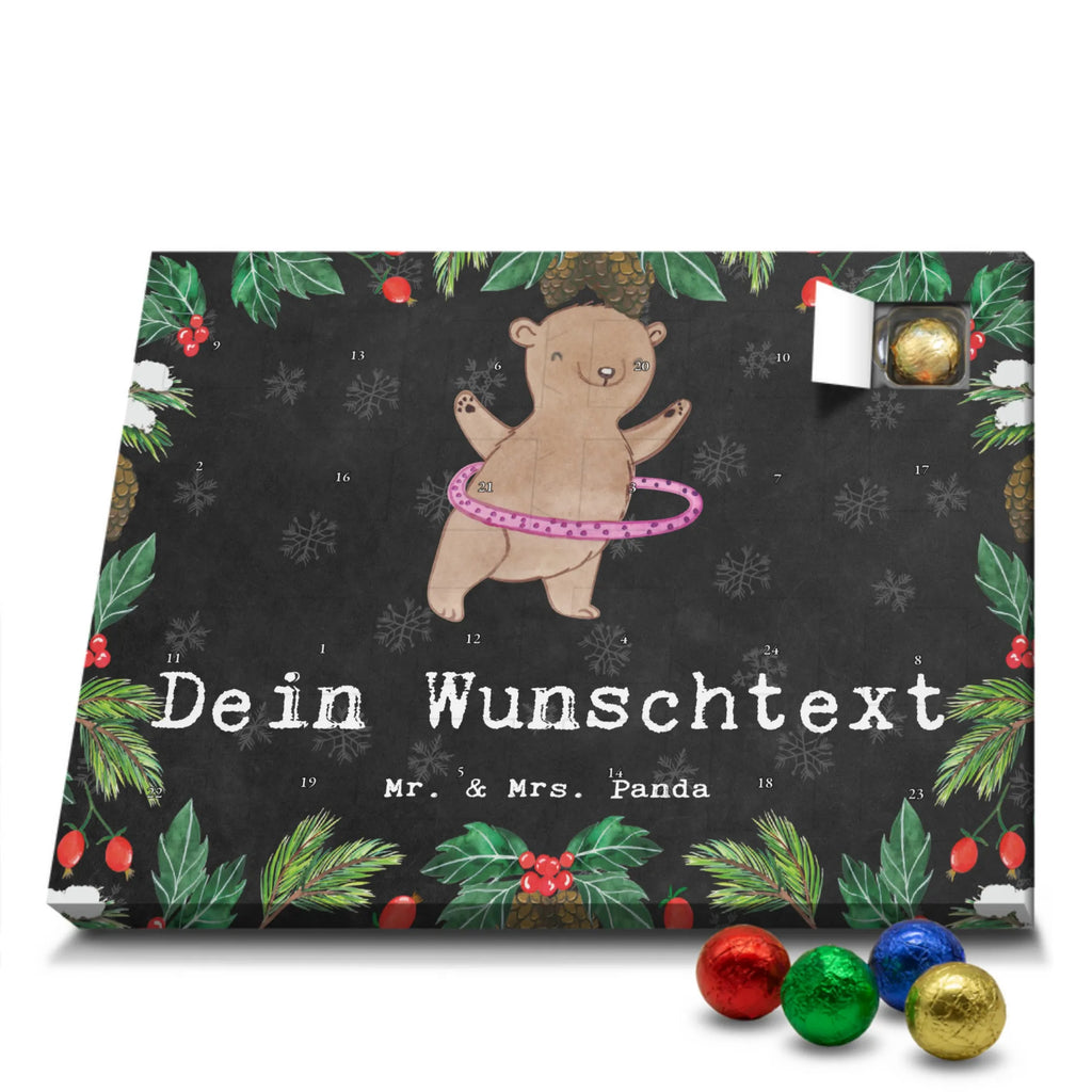 Personalisierter Schoko Adventskalender Bär Hula Hoop Personalisierter Adventskalender, Adventskalender mit Namen, Geschenk, Sport, Sportart, Hobby, Schenken, Danke, Dankeschön, Auszeichnung, Gewinn, Sportler, Hula Hoop, Fitness, Training