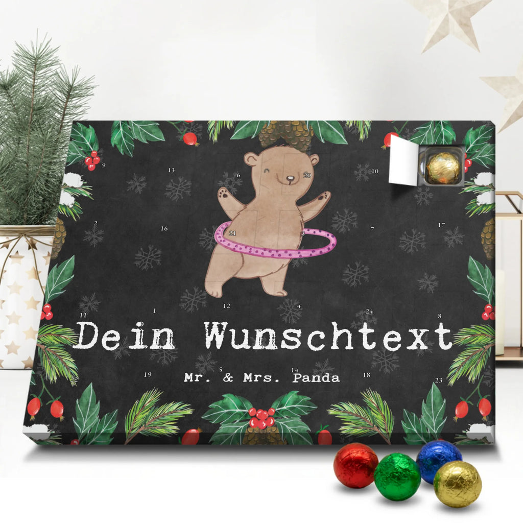 Personalisierter Schoko Adventskalender Bär Hula Hoop Personalisierter Adventskalender, Adventskalender mit Namen, Geschenk, Sport, Sportart, Hobby, Schenken, Danke, Dankeschön, Auszeichnung, Gewinn, Sportler, Hula Hoop, Fitness, Training