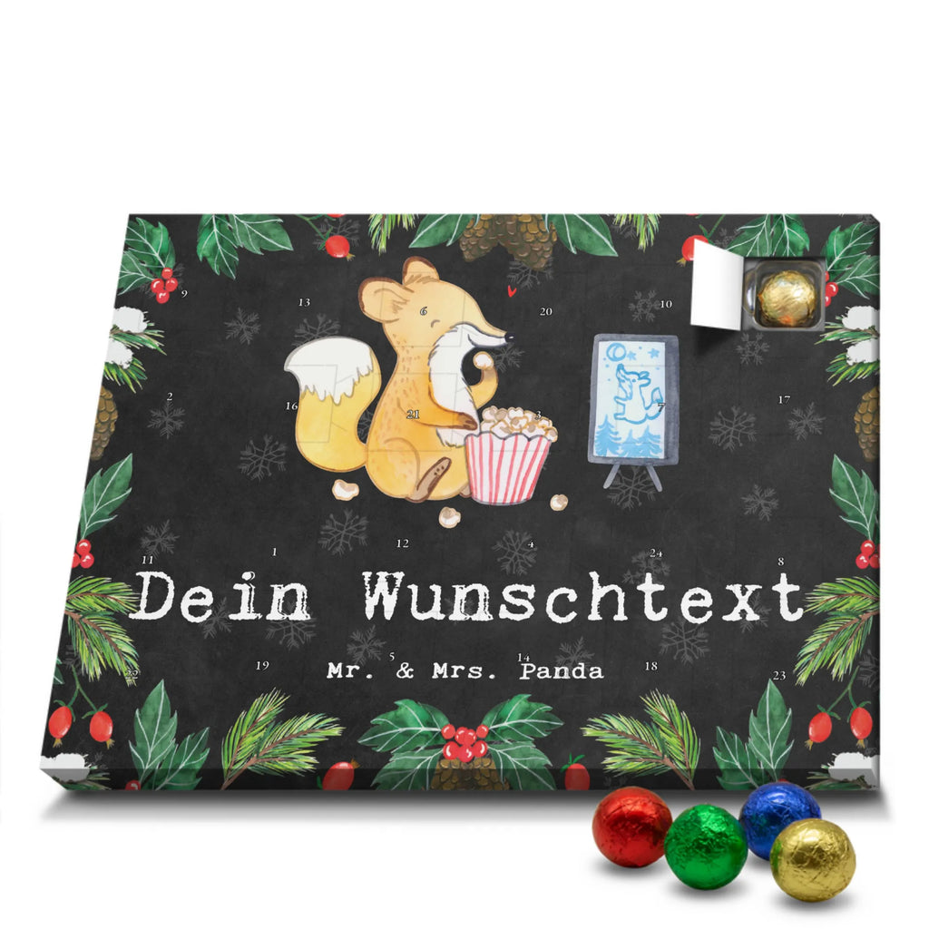 Personalisierter Schoko Adventskalender Fuchs Filme gucken Personalisierter Adventskalender, Adventskalender mit Namen, Geschenk, Sport, Sportart, Hobby, Schenken, Danke, Dankeschön, Auszeichnung, Gewinn, Sportler, Filmabend, Filme gucken, TV, Fernsehen, Kino