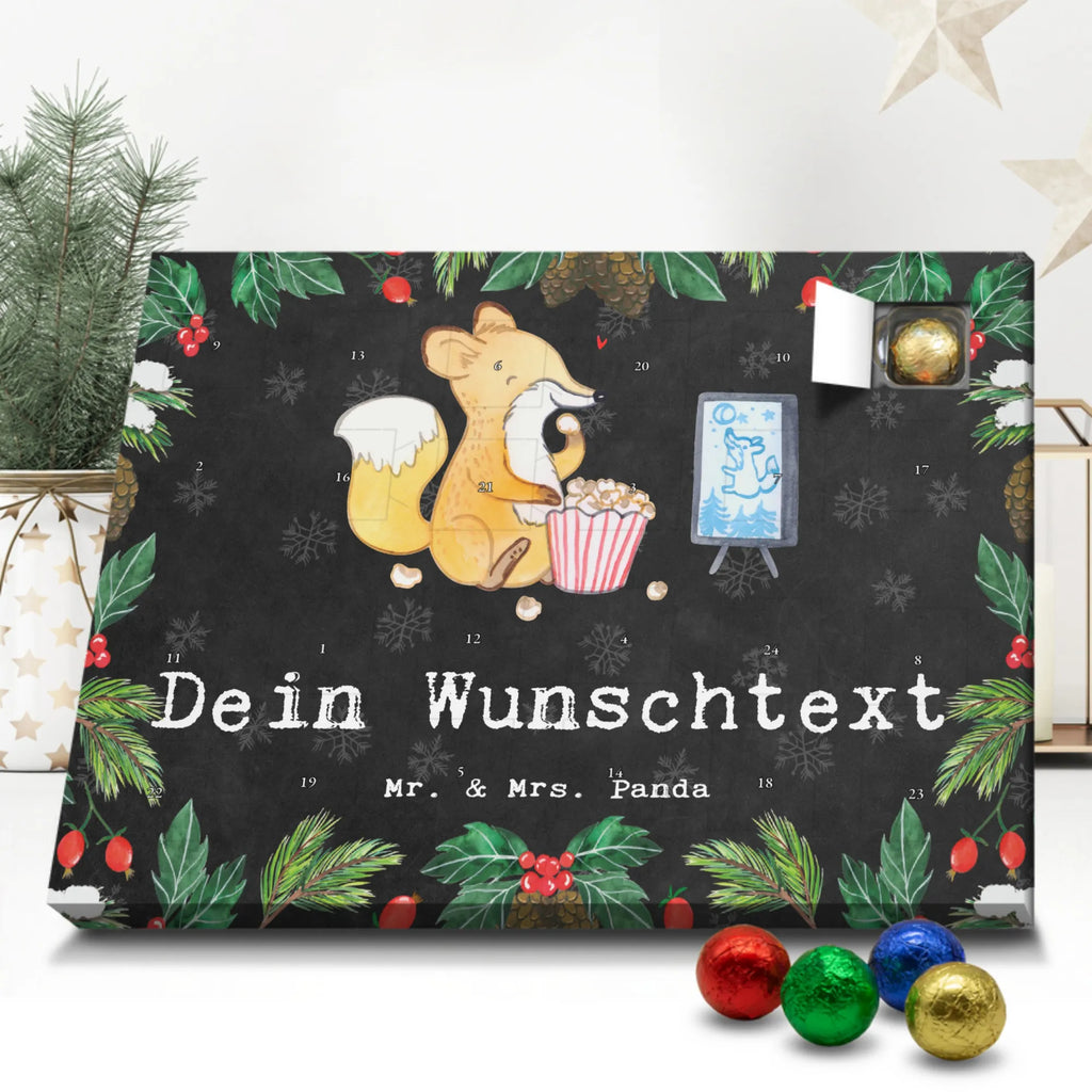 Personalisierter Schoko Adventskalender Fuchs Filme gucken Personalisierter Adventskalender, Adventskalender mit Namen, Geschenk, Sport, Sportart, Hobby, Schenken, Danke, Dankeschön, Auszeichnung, Gewinn, Sportler, Filmabend, Filme gucken, TV, Fernsehen, Kino