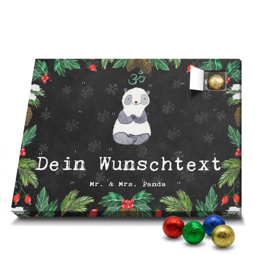 Personalisierter Schoko Adventskalender Panda Meditieren Personalisierter Adventskalender, Adventskalender mit Namen, Geschenk, Sport, Sportart, Hobby, Schenken, Danke, Dankeschön, Auszeichnung, Gewinn, Sportler, Meditieren, Meditation, Meditationskurs