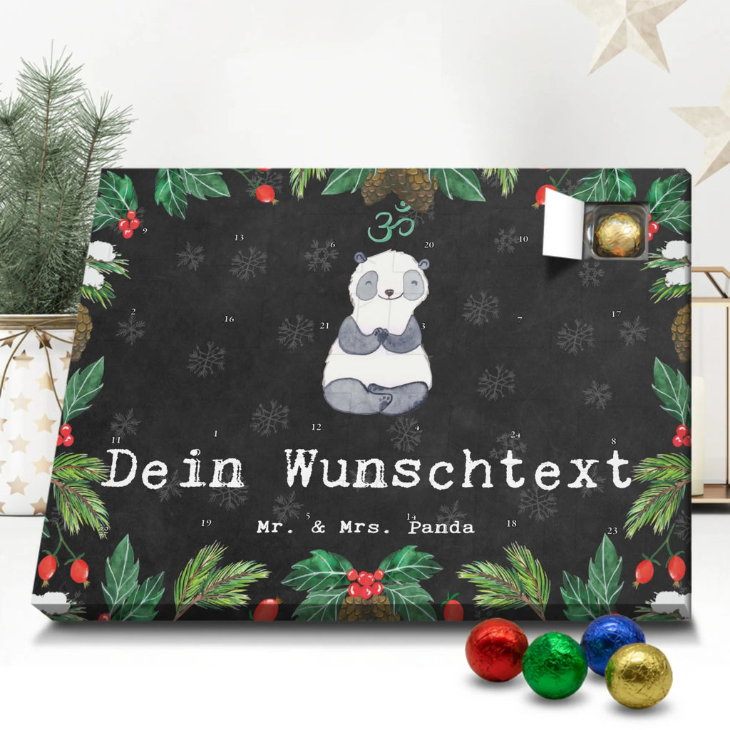 Personalisierter Schoko Adventskalender Panda Meditieren Personalisierter Adventskalender, Adventskalender mit Namen, Geschenk, Sport, Sportart, Hobby, Schenken, Danke, Dankeschön, Auszeichnung, Gewinn, Sportler, Meditieren, Meditation, Meditationskurs