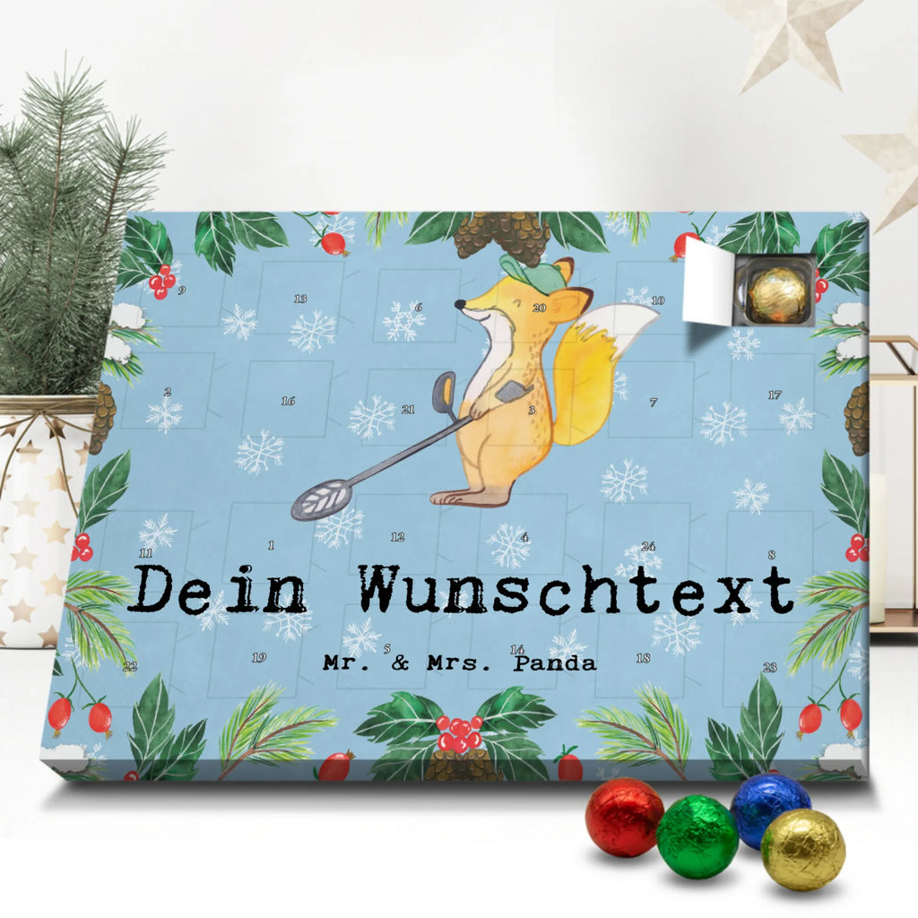 Personalisierter Schoko Adventskalender Fuchs Metalldetektor Personalisierter Adventskalender, Adventskalender mit Namen, Geschenk, Sport, Sportart, Hobby, Schenken, Danke, Dankeschön, Auszeichnung, Gewinn, Sportler, Metalldetektor, Schatzsuche, Sondengänger, Münzen suchen, sondeln