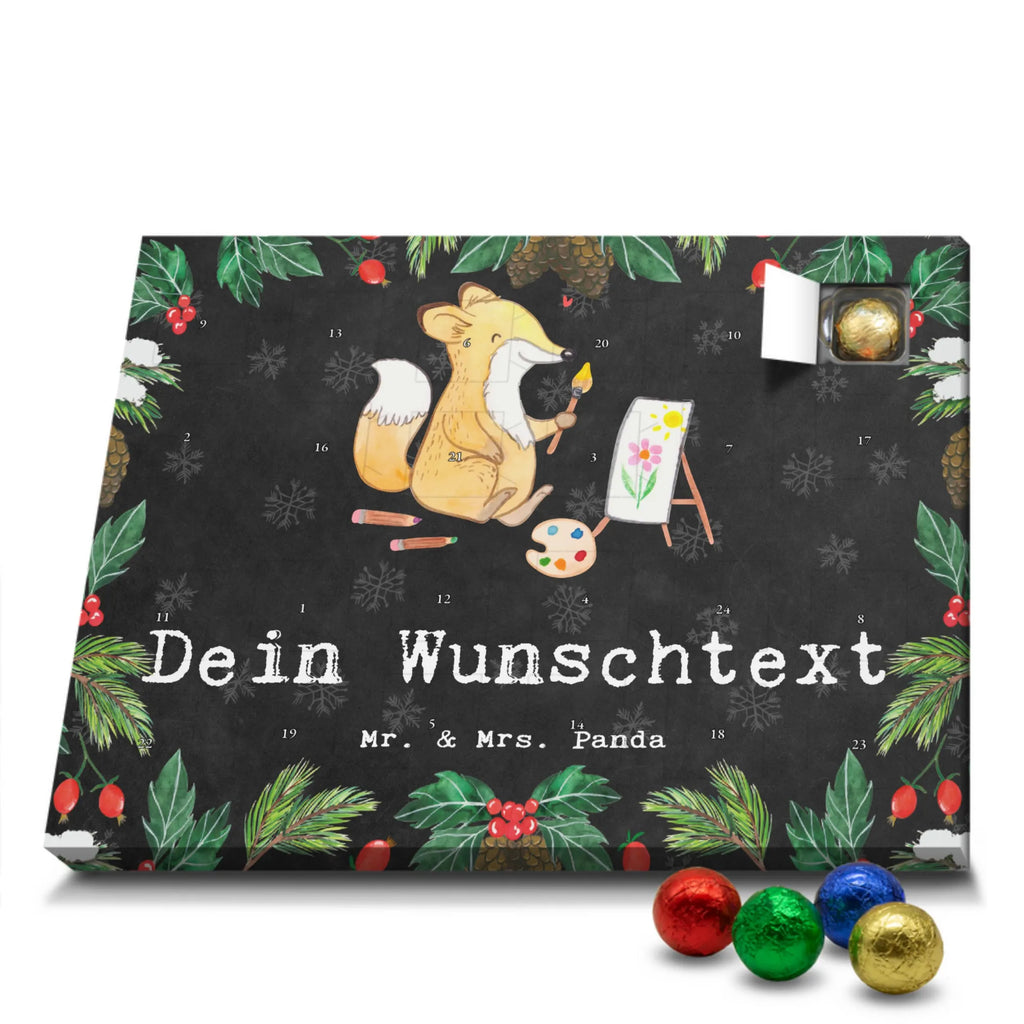 Personalisierter Schoko Adventskalender Fuchs  Malen Personalisierter Adventskalender, Adventskalender mit Namen, Geschenk, Sport, Sportart, Hobby, Schenken, Danke, Dankeschön, Auszeichnung, Gewinn, Sportler, Malen, Zeichnen, Hobbyzeichner, Künstler, Künstlerin