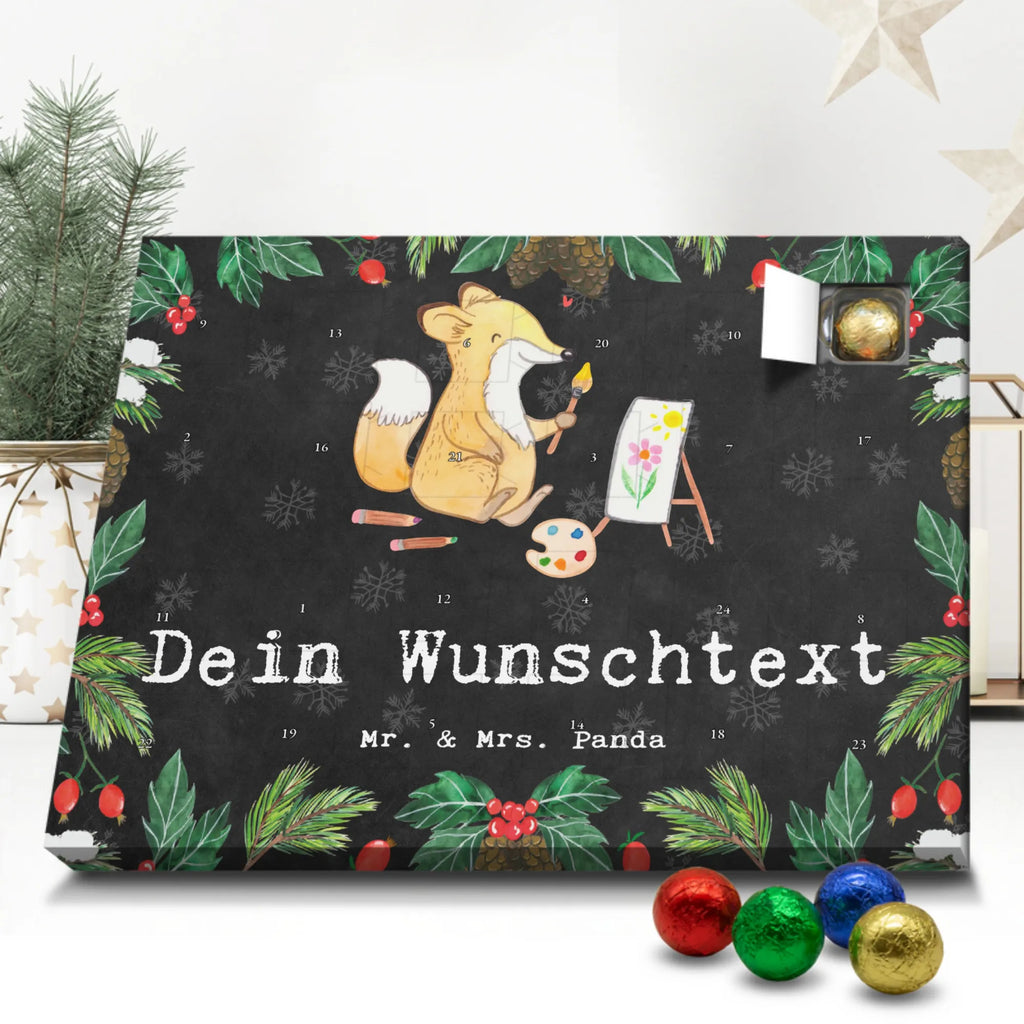 Personalisierter Schoko Adventskalender Fuchs  Malen Personalisierter Adventskalender, Adventskalender mit Namen, Geschenk, Sport, Sportart, Hobby, Schenken, Danke, Dankeschön, Auszeichnung, Gewinn, Sportler, Malen, Zeichnen, Hobbyzeichner, Künstler, Künstlerin