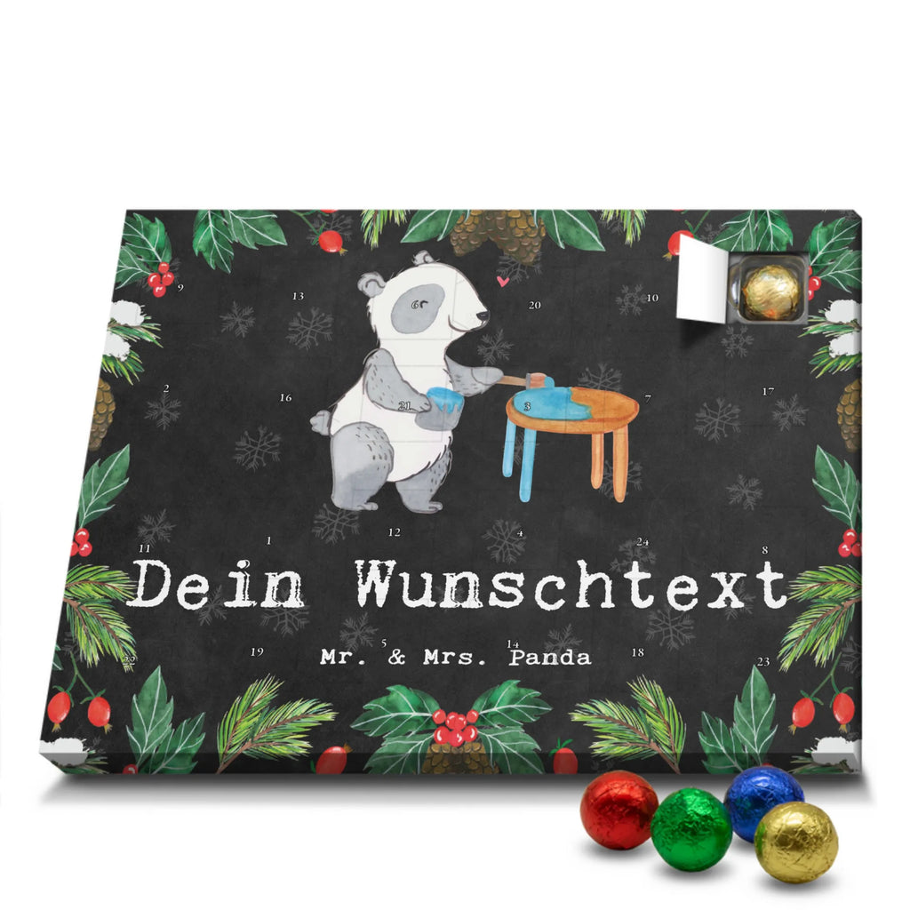 Personalisierter Schoko Adventskalender Panda Möbel restaurieren Personalisierter Adventskalender, Adventskalender mit Namen, Geschenk, Sport, Sportart, Hobby, Schenken, Danke, Dankeschön, Auszeichnung, Gewinn, Sportler, Möbel restaurieren, antike Möbel restaurieren, Handwerk, Restaurator